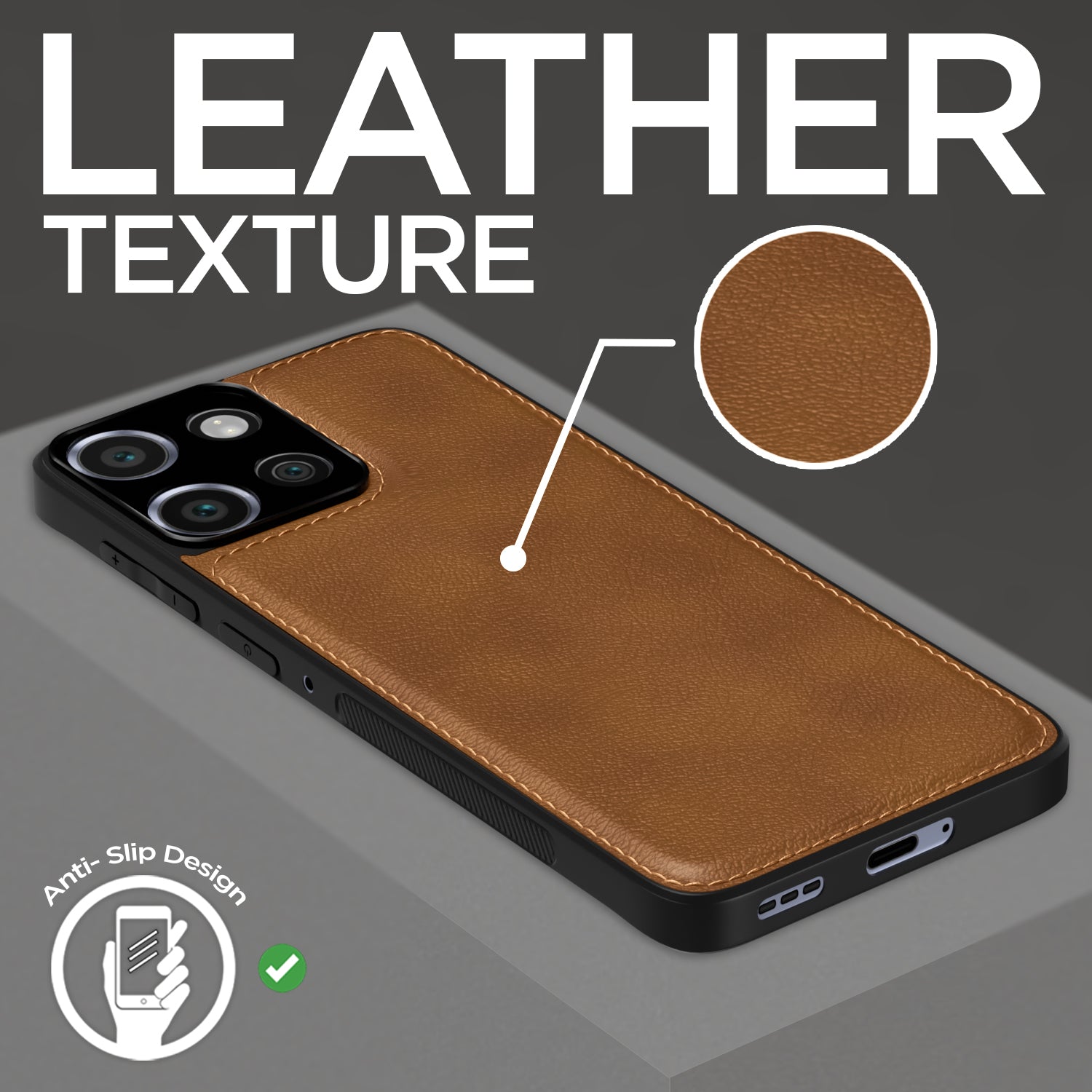 Pikkme Moto Edge 50 5G Leather Back Case | Brown