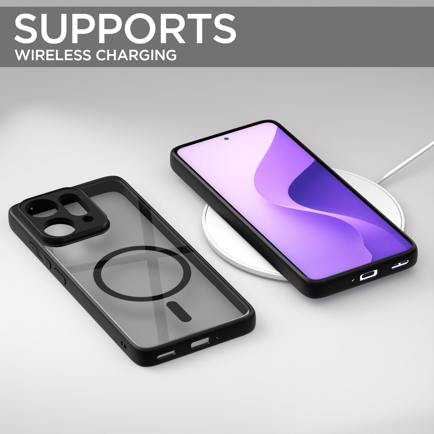 Pikkme Oppo Reno 14 5G Eagle 2 Mag-Safe Shockproof Hard Transparent Back Cover (Black)