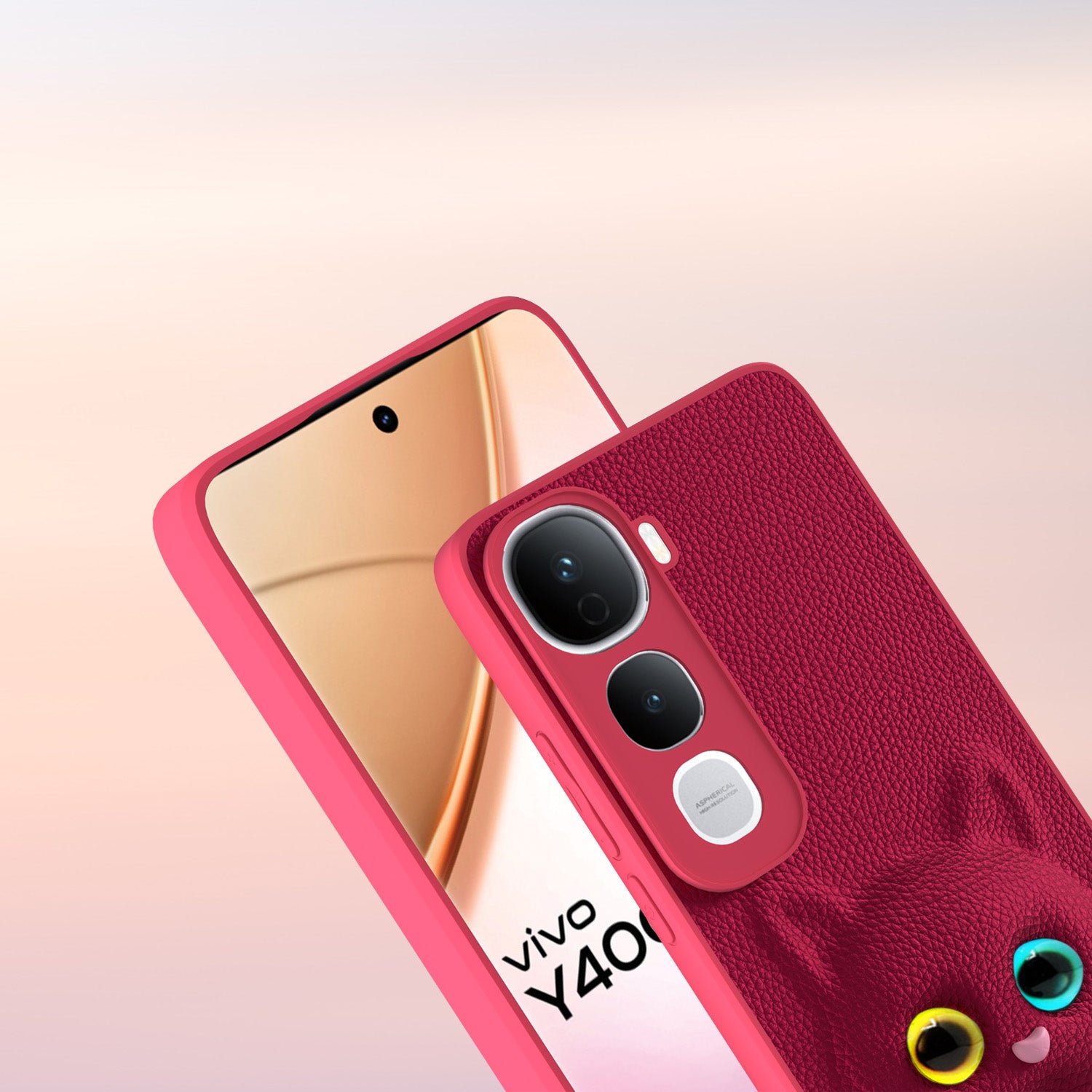 Pikkme Vivo Y400 Pro 5G kitty Back Cover (Pink)