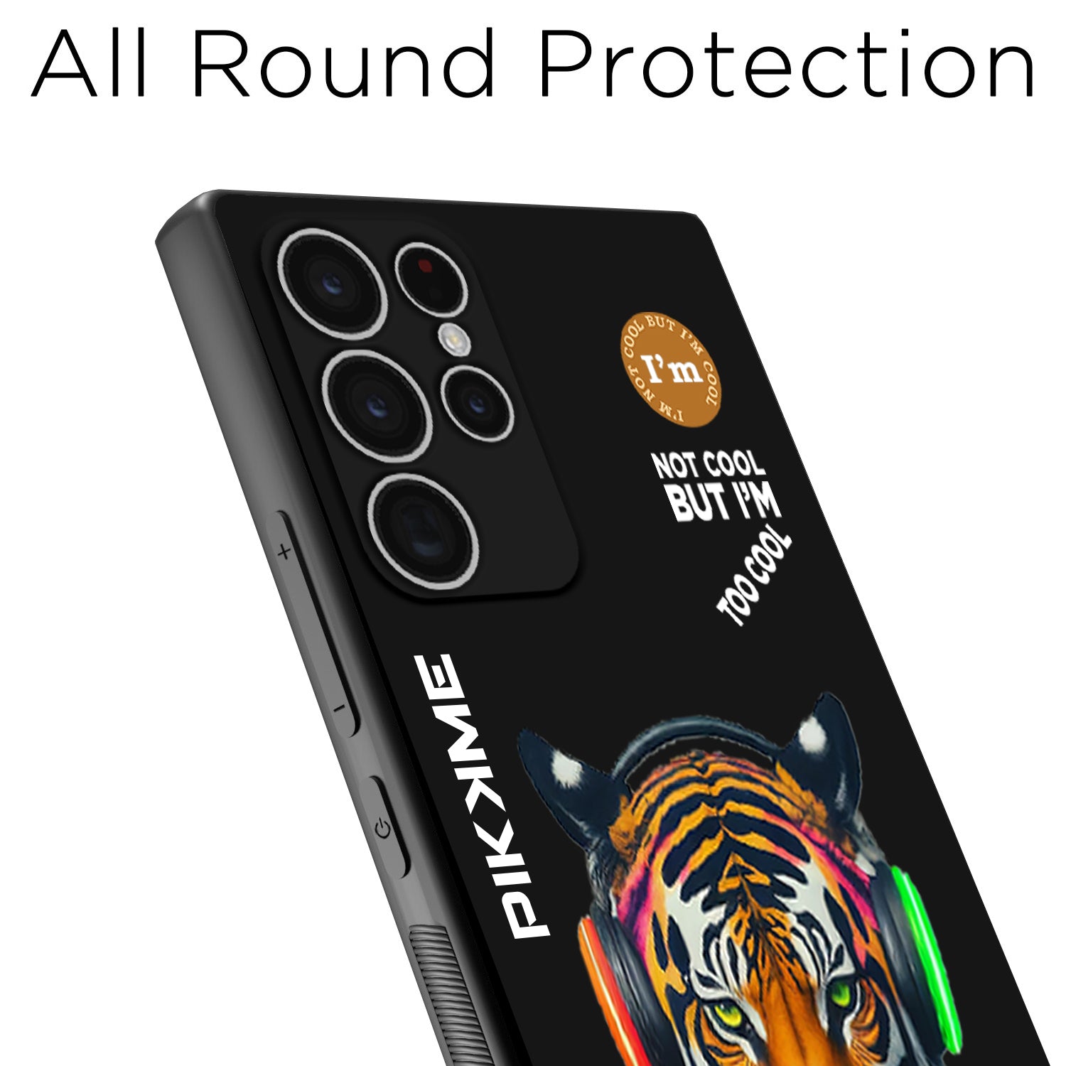 Pikkme Black Tiger Swag Samsung Galaxy S22 Ultra 5G NIm2 Back Cover (Design 06)