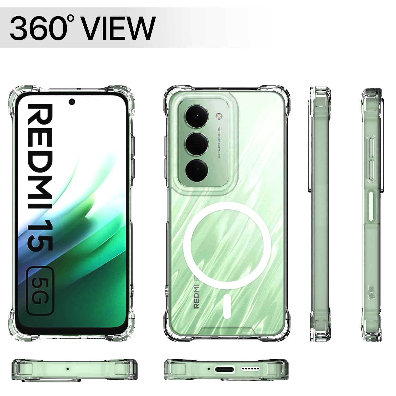 Transparent mag-safe MagSafe mobile back cover for Redmi 15 5G – Pikkme – photo 7