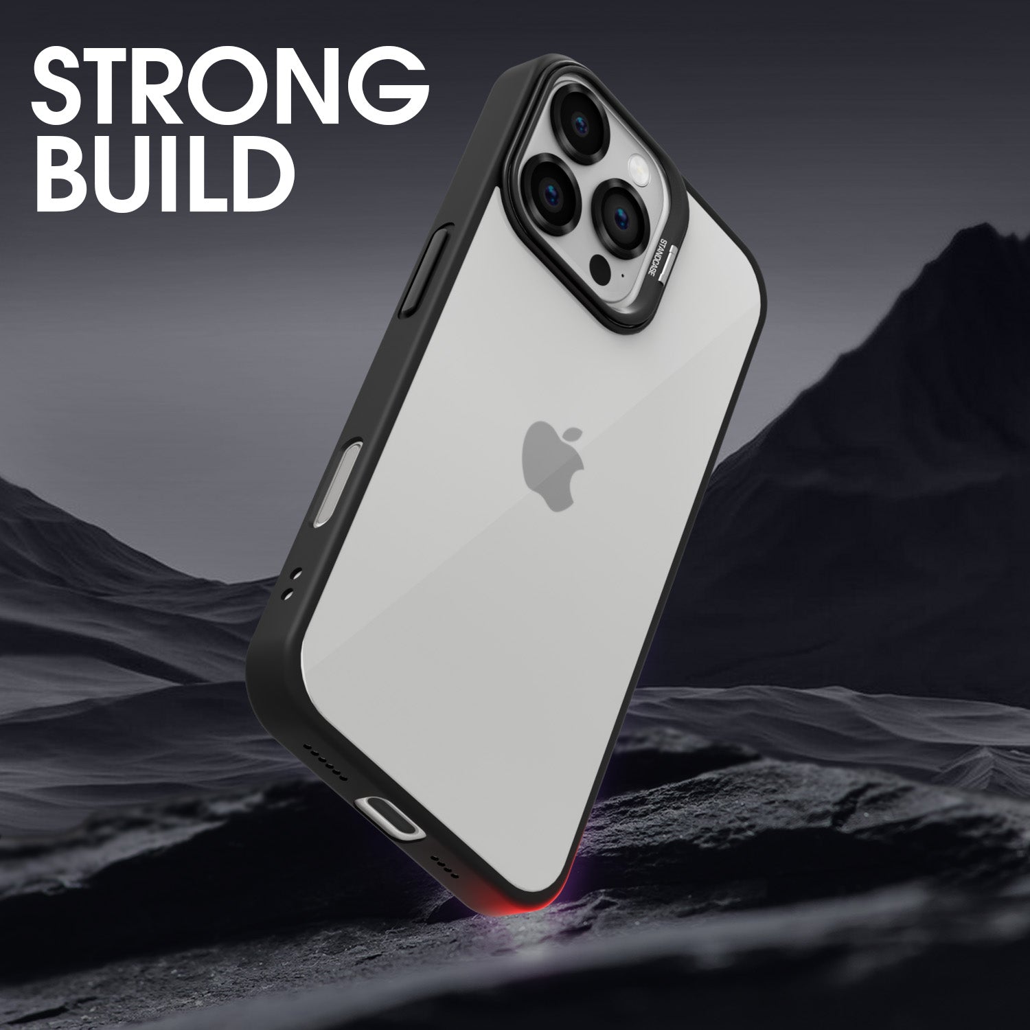 Pikkme iPhone 16 Pro Bracket Standcase Back Cover (Grey)