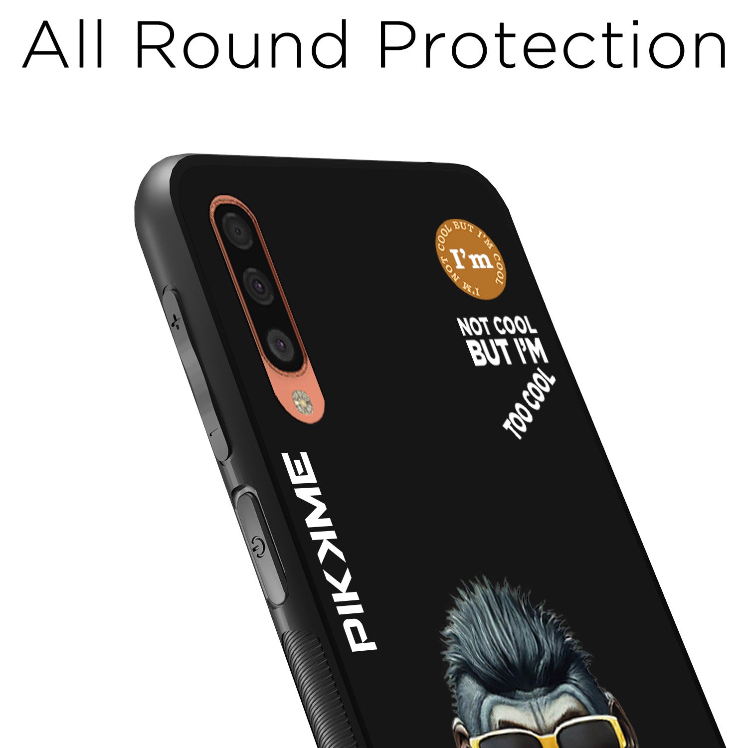 Pikkme Stylish Black Gorilla Swag Samsung Galaxy A50 Back Cover (Design 07)