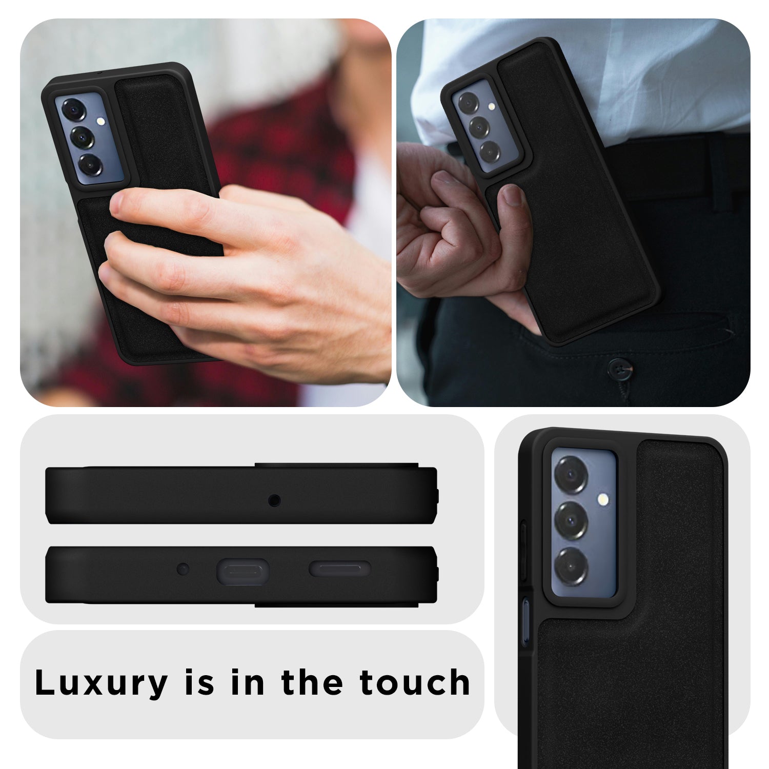 Pikkme Samsung Galaxy A16 5G Premium Leatherback Case (Black)