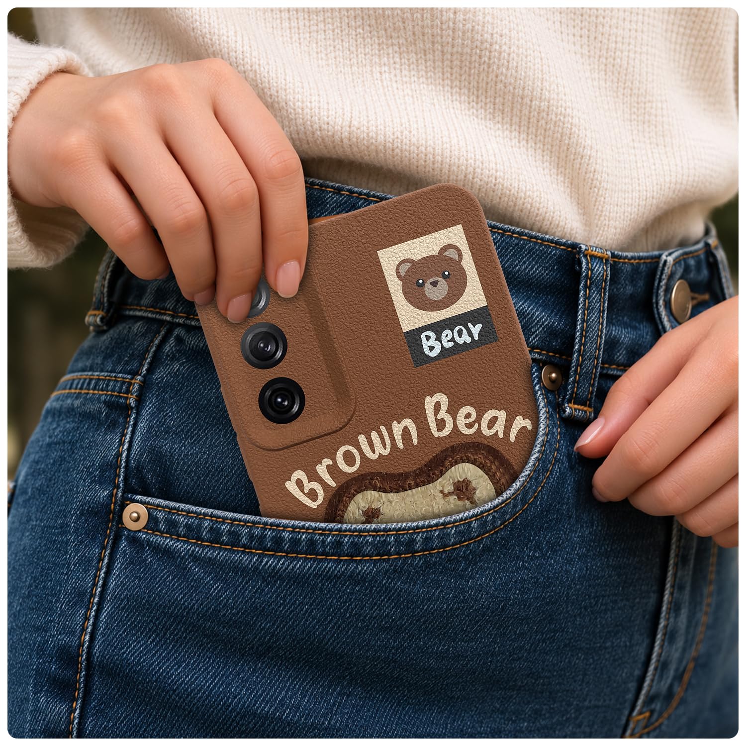 Pikkme brown Plush Patch mobile cover for Samsung S20 FE/S20 FE 5G – photo 4