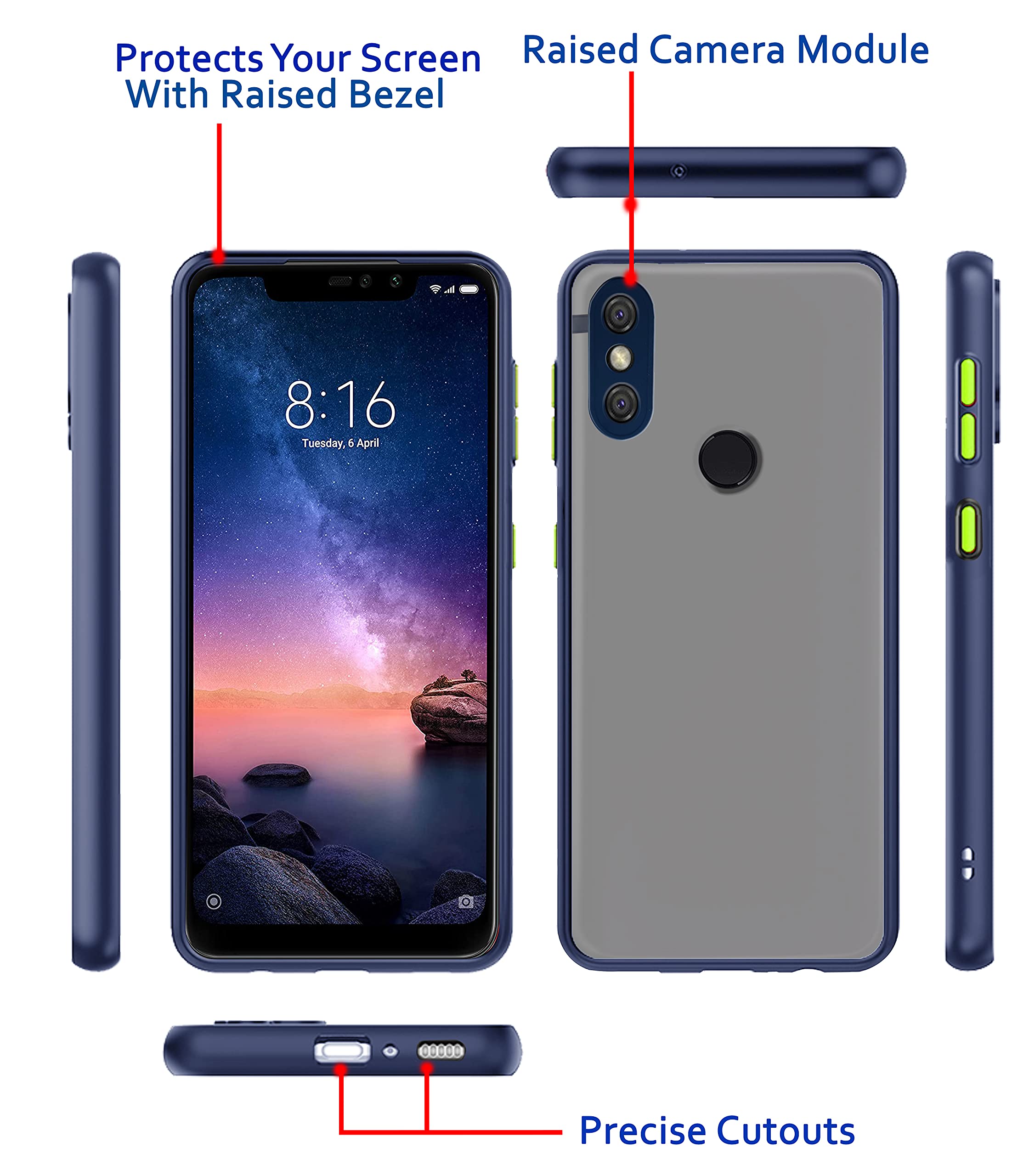 Pikkme Redmi Note 6 Pro blue back cover – photo 3