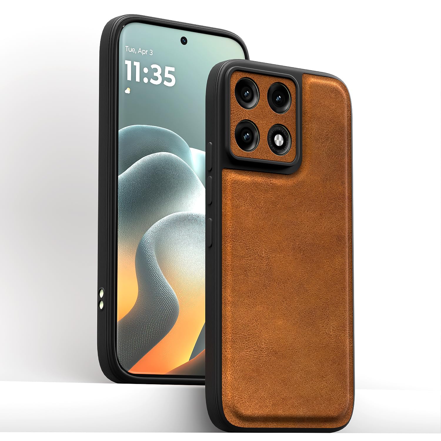 Pikkme brown Leather mobile cover for Moto Edge 70 Pro 5G – photo 2