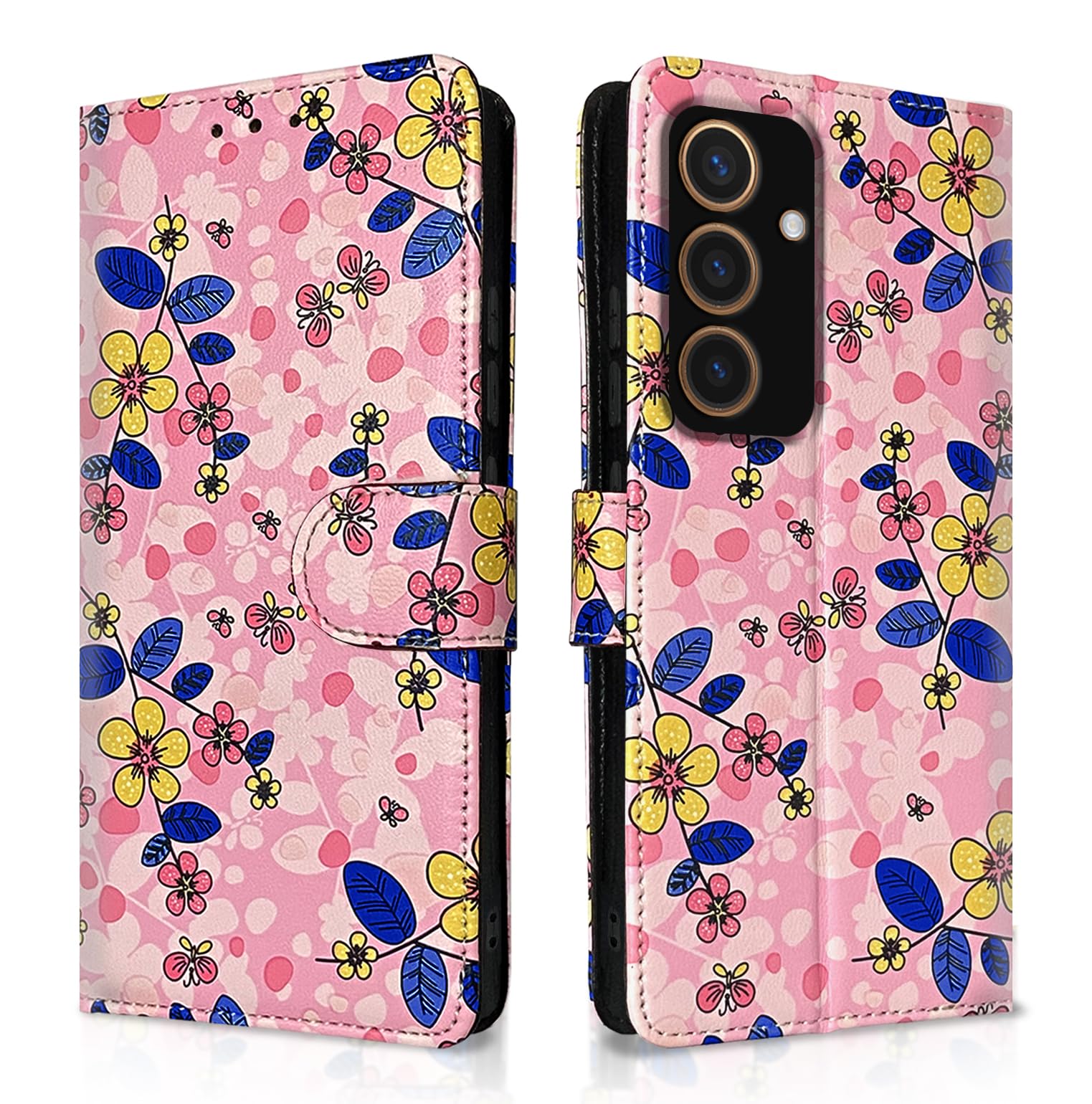 Pikkme Samsung S24 5G pink flower mobile flip cover