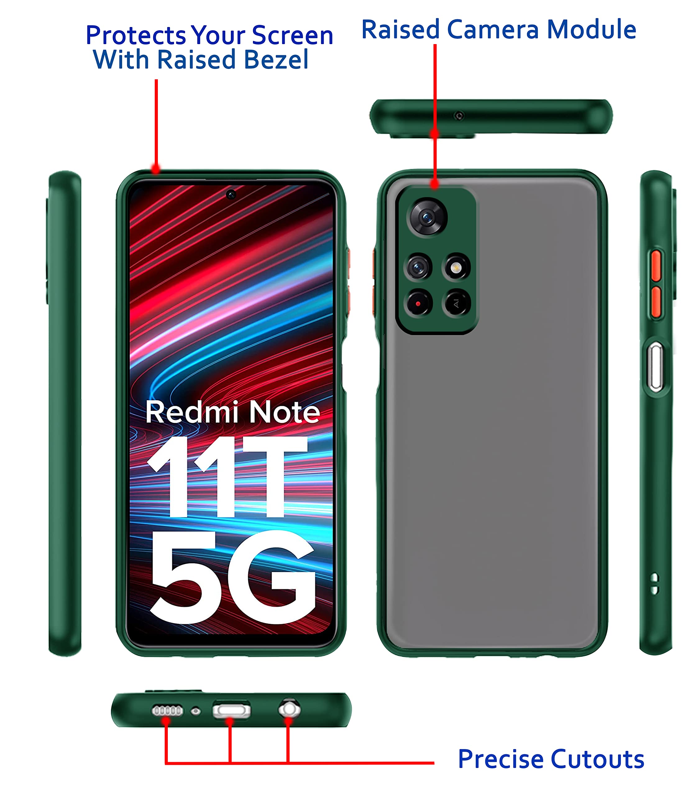 Pikkme green Hybrid mobile cover for Redmi Note 11T 5G – photo 3