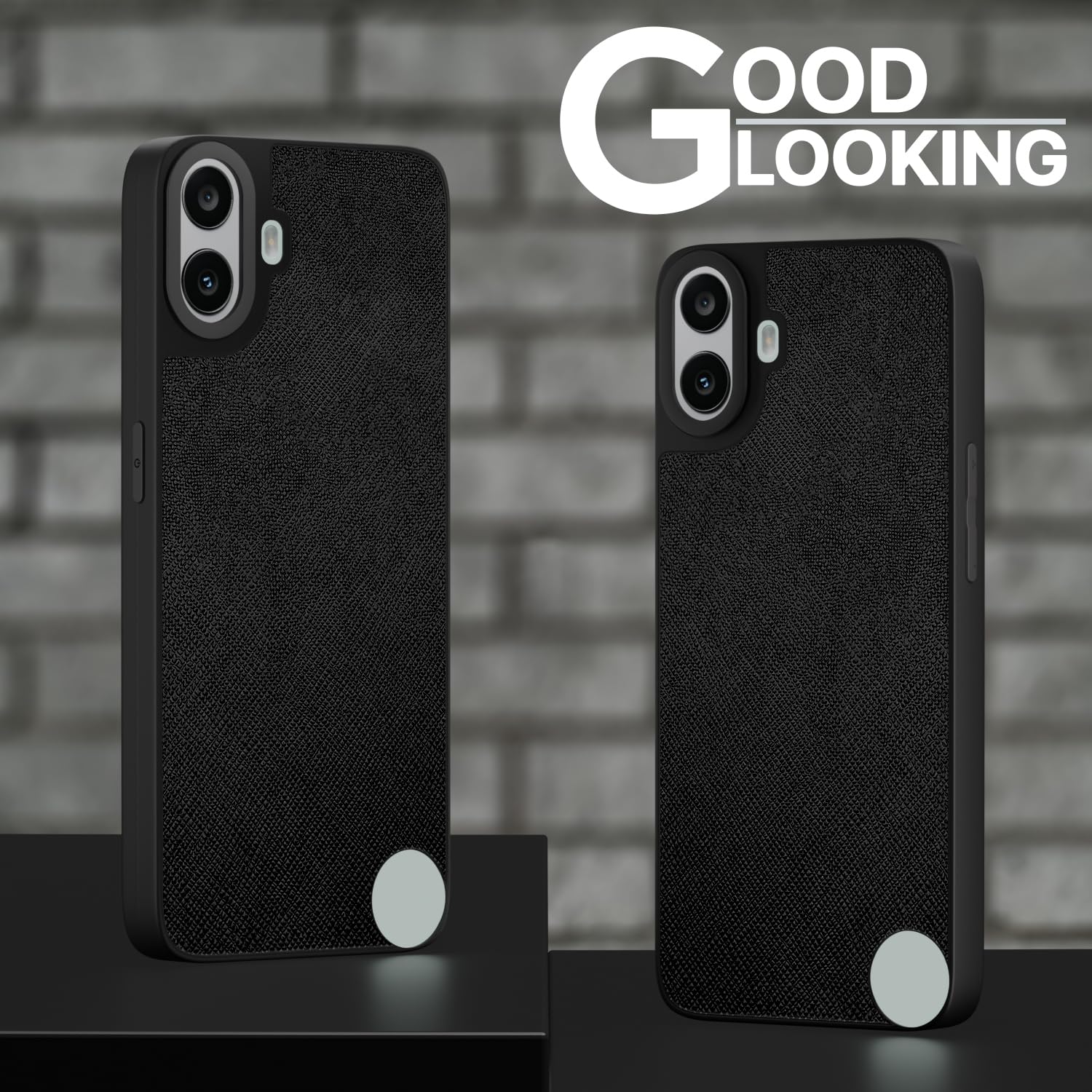 Pikkme CMF by Nothing Phone 1 Indian Leather Back Cover (Black)