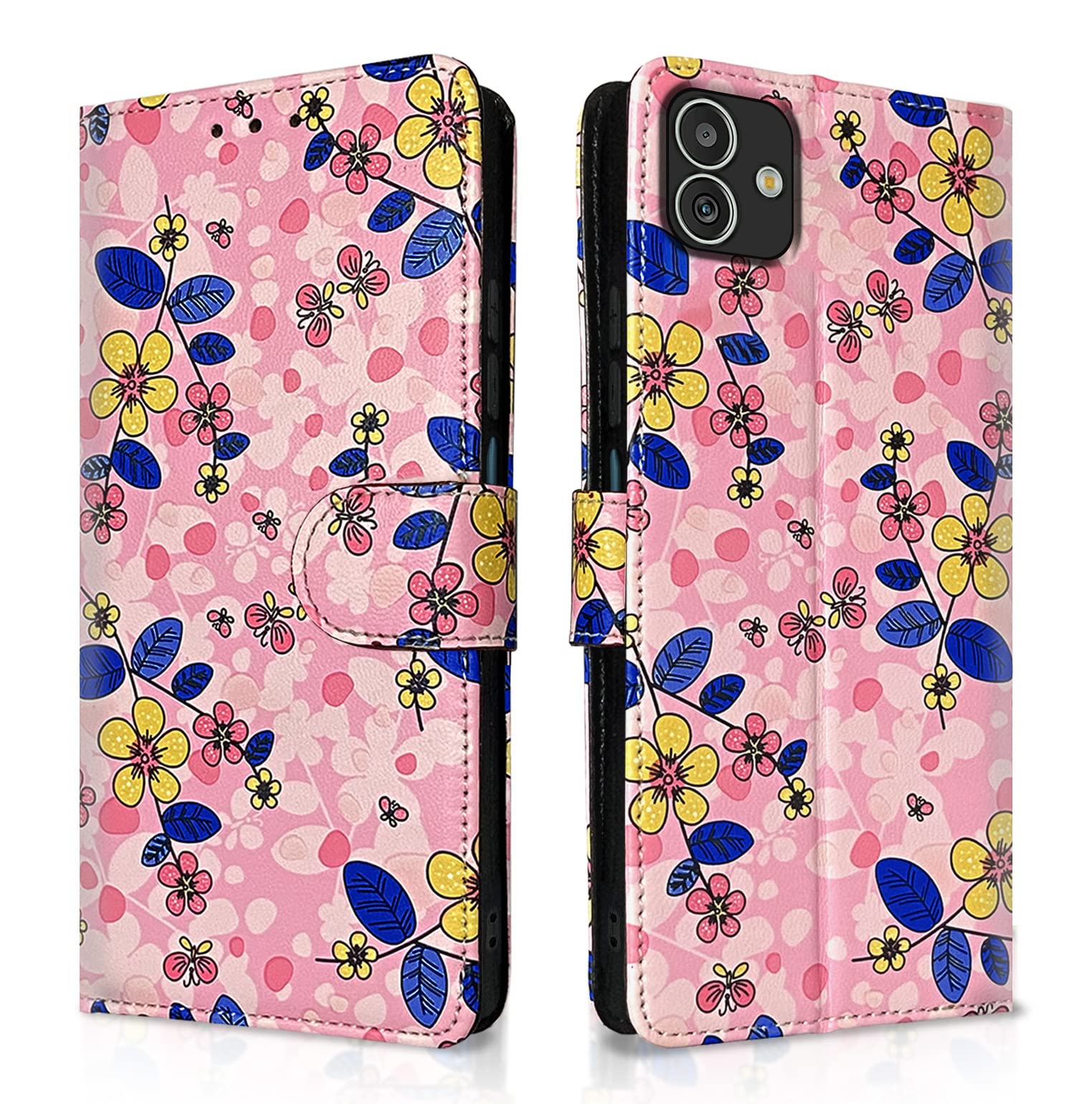 Pikkme pink flower flip case for Samsung F14 5G