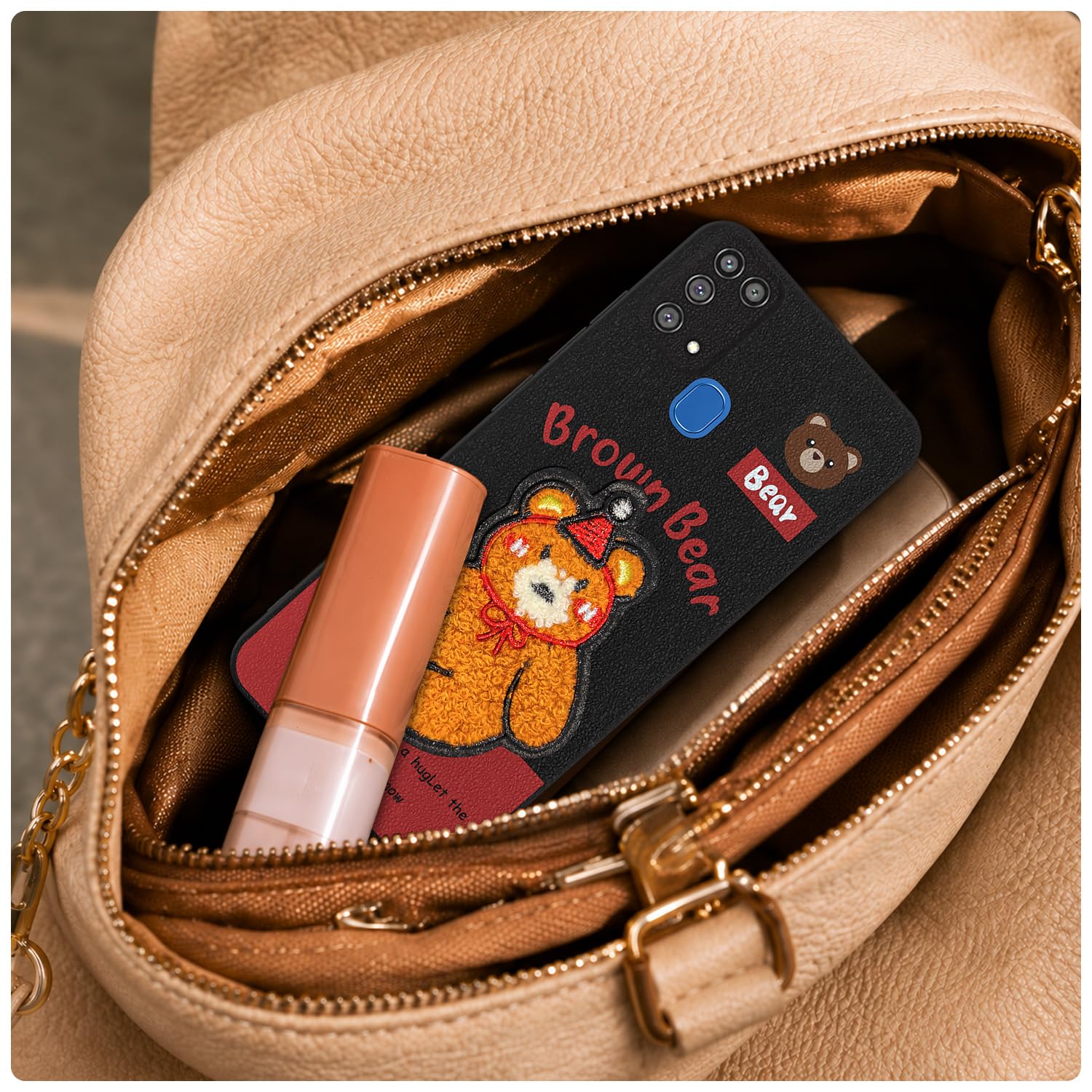 Samsung M31/F41/M31 Prime Plush Patch mobile cover in cherry by Pikkme – photo 5
