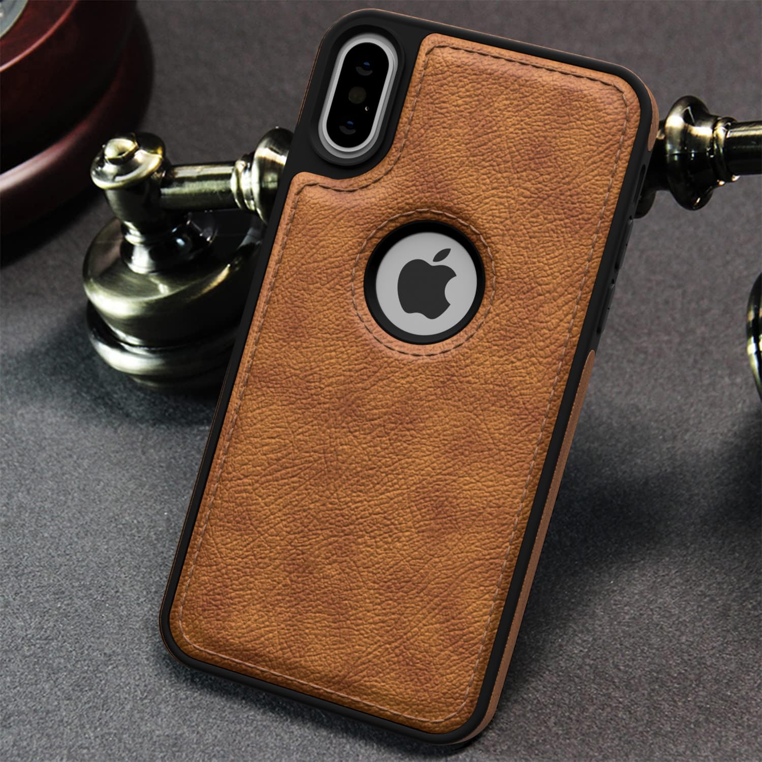 Pikkme iPhone Xs Max Flexible Pu Leather Back Case | Brown