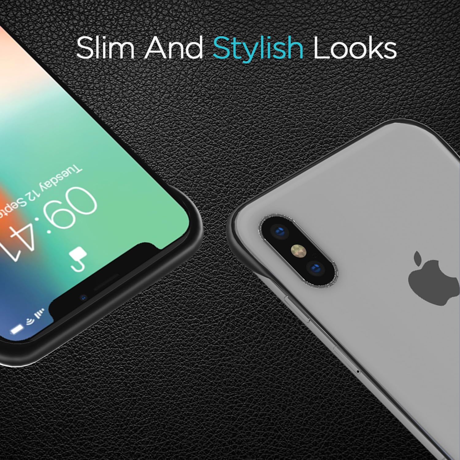 Pikkme iPhone X/Xs Frameless Back Cover (Black)