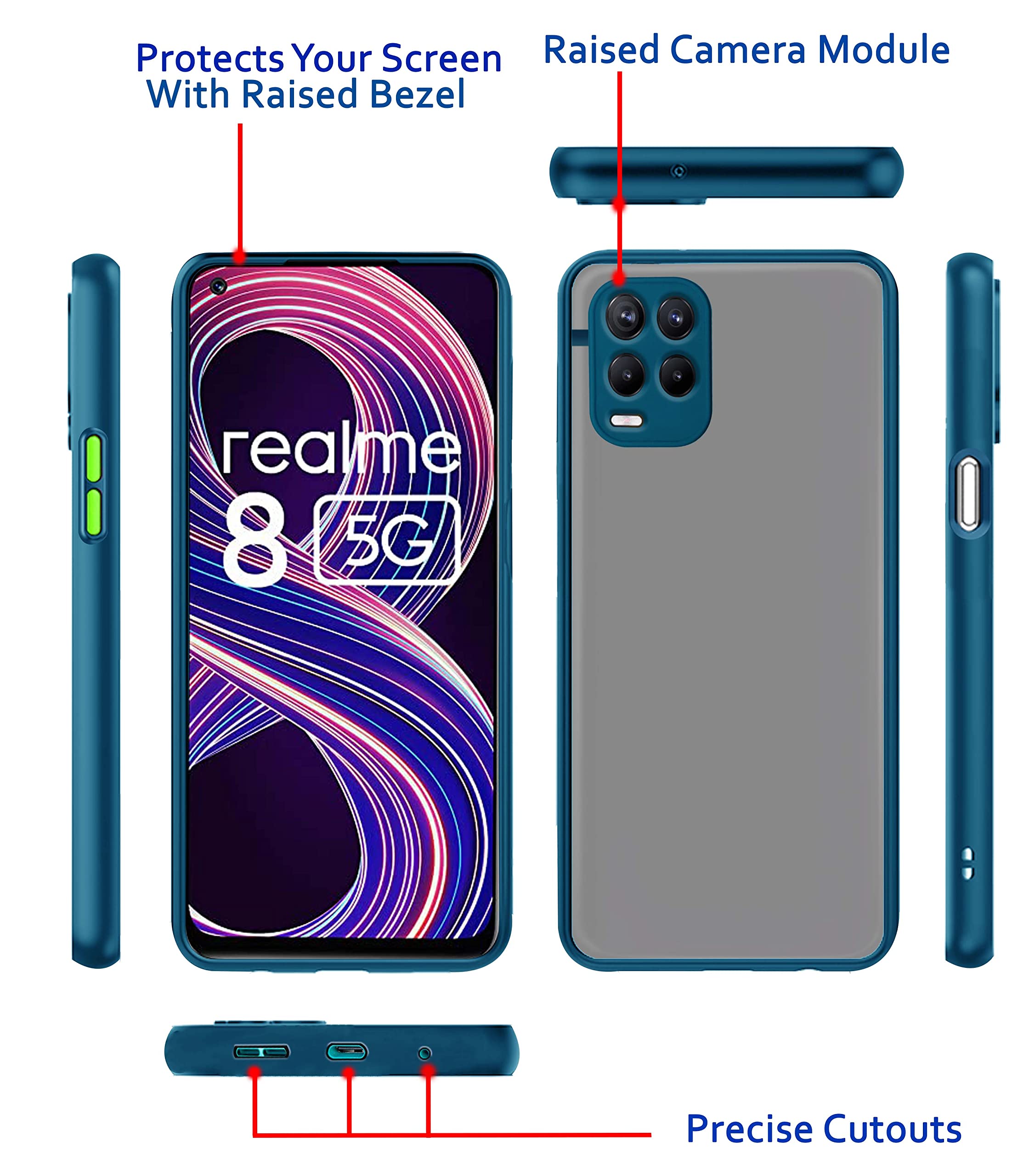 Realme 8/8s/Narzo 30 5G Hybrid phone cover in blue by Pikkme – photo 3
