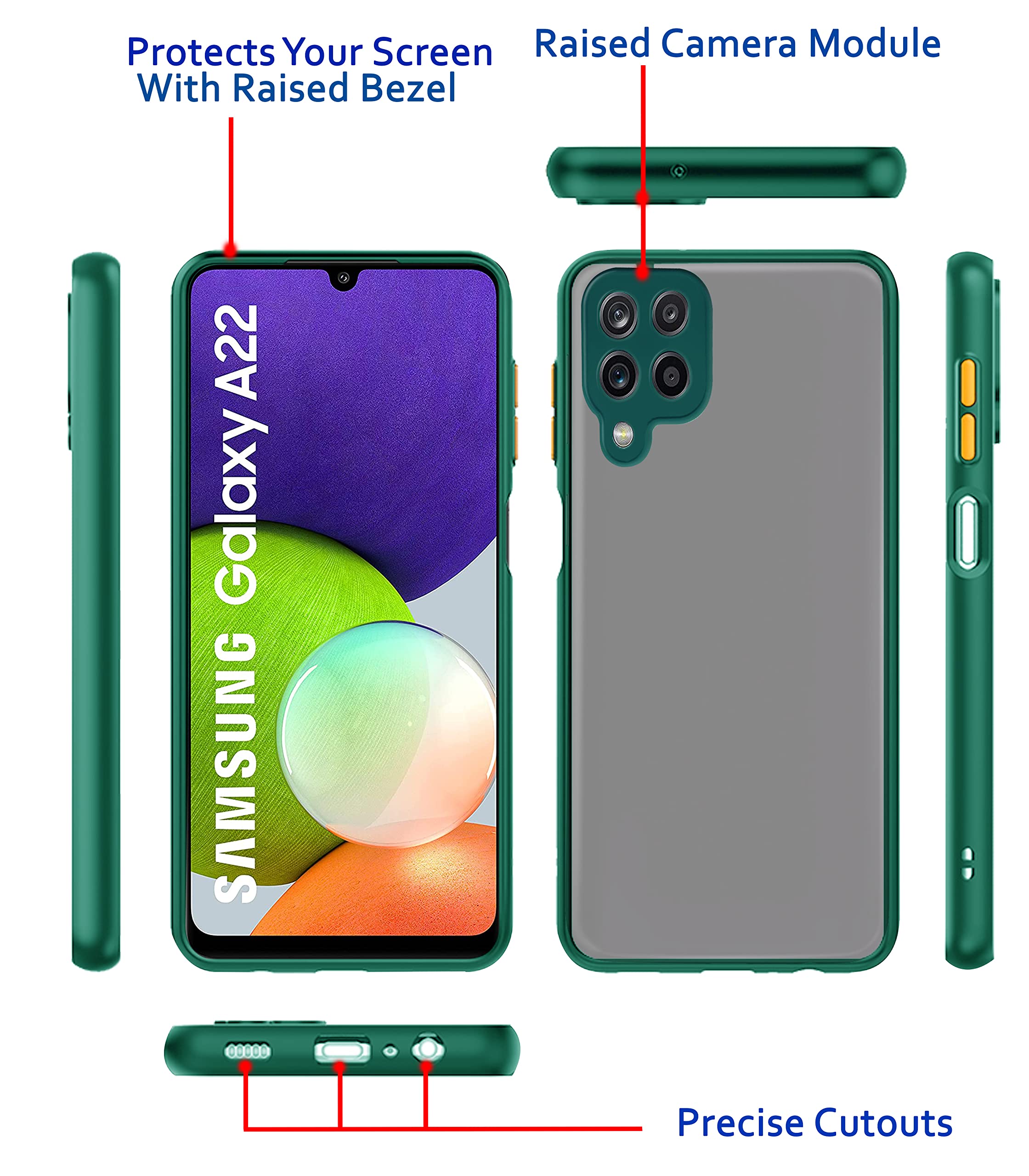 Pikkme Samsung A22 4G green mobile back cover – photo 3