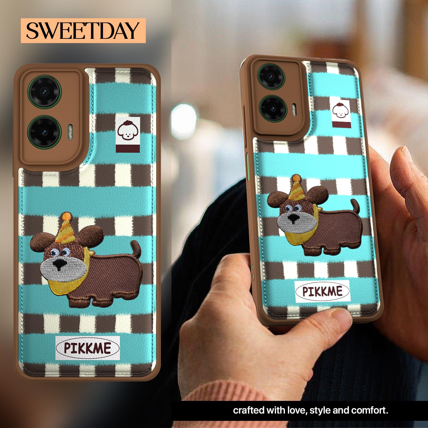 Pikkme Moto G35 Cute Girlish Dog Series Back Cover (Design2)