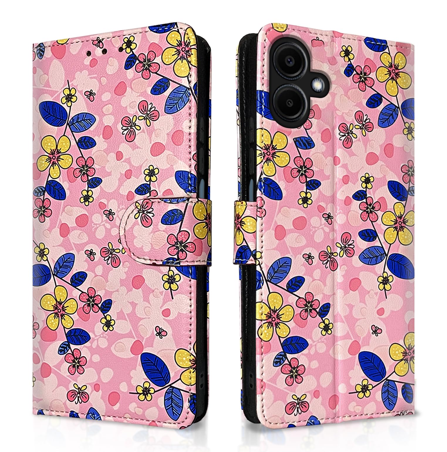 Pikkme Samsung A06 pink flower wallet flip cover
