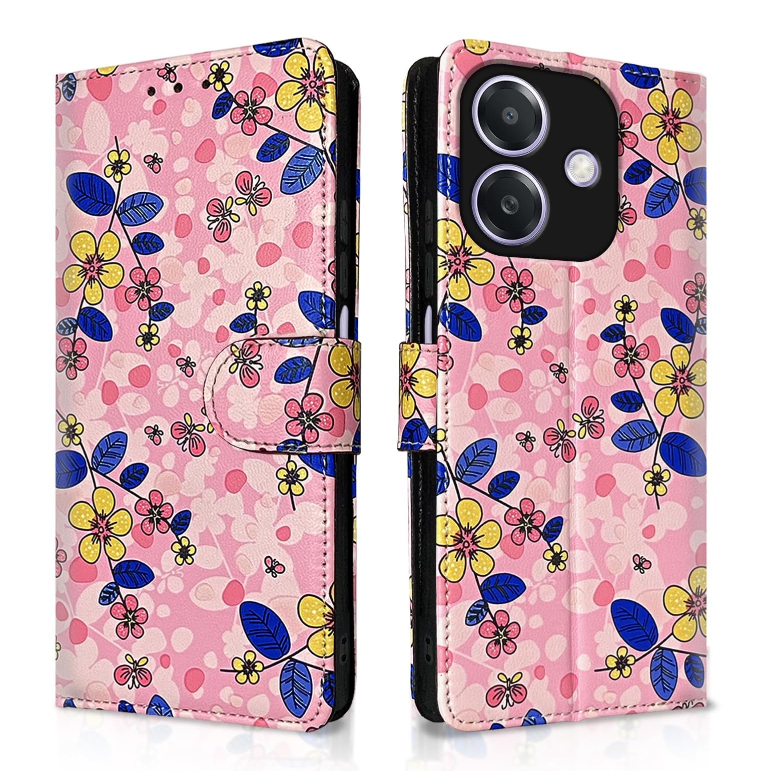 Pikkme Oppo A3x 5G/A3x 4G/A3 5G Wallet pink flower mobile flip cover