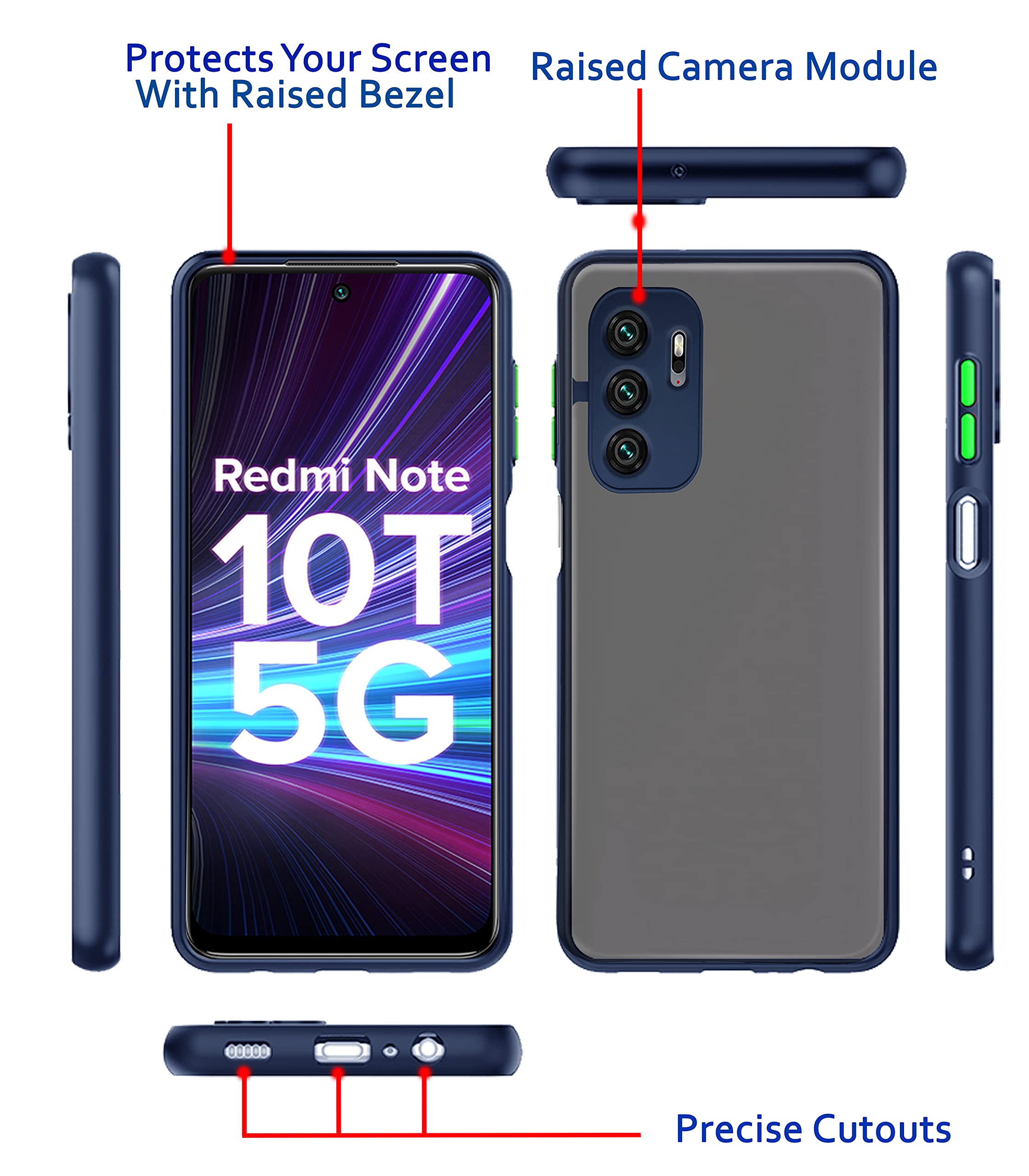 Redmi Note 10T/Poco M3 Pro 5G mobile back cover in blue by Pikkme – photo 3