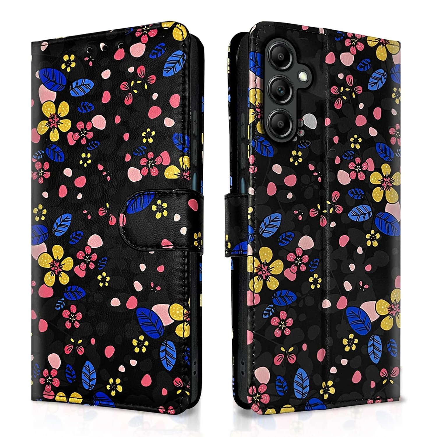 Samsung Galaxy A14 5G Flower Flip Cover -Black