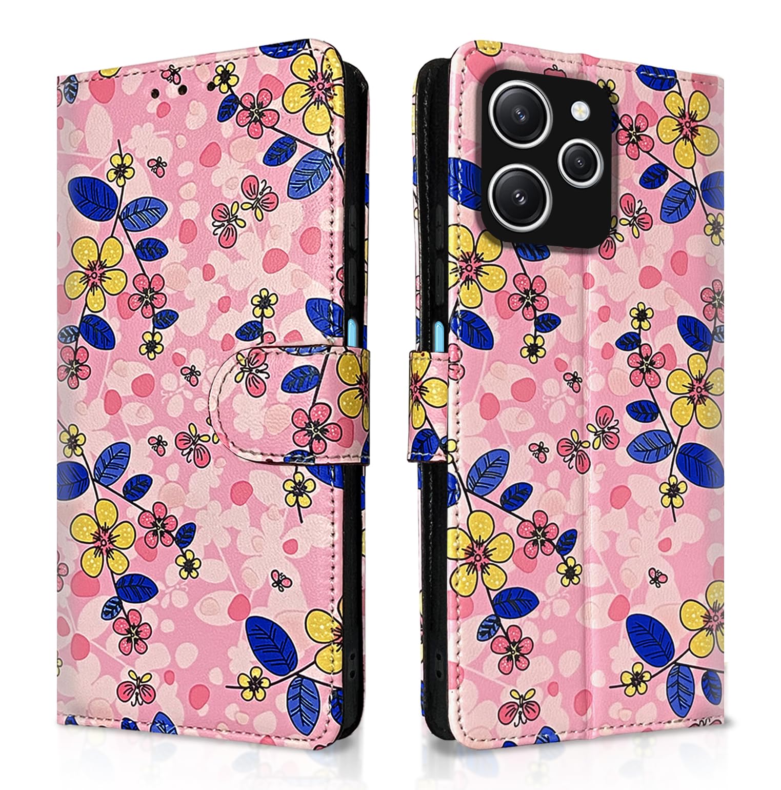 Pink flower flip cover for Redmi 12 4G – Pikkme