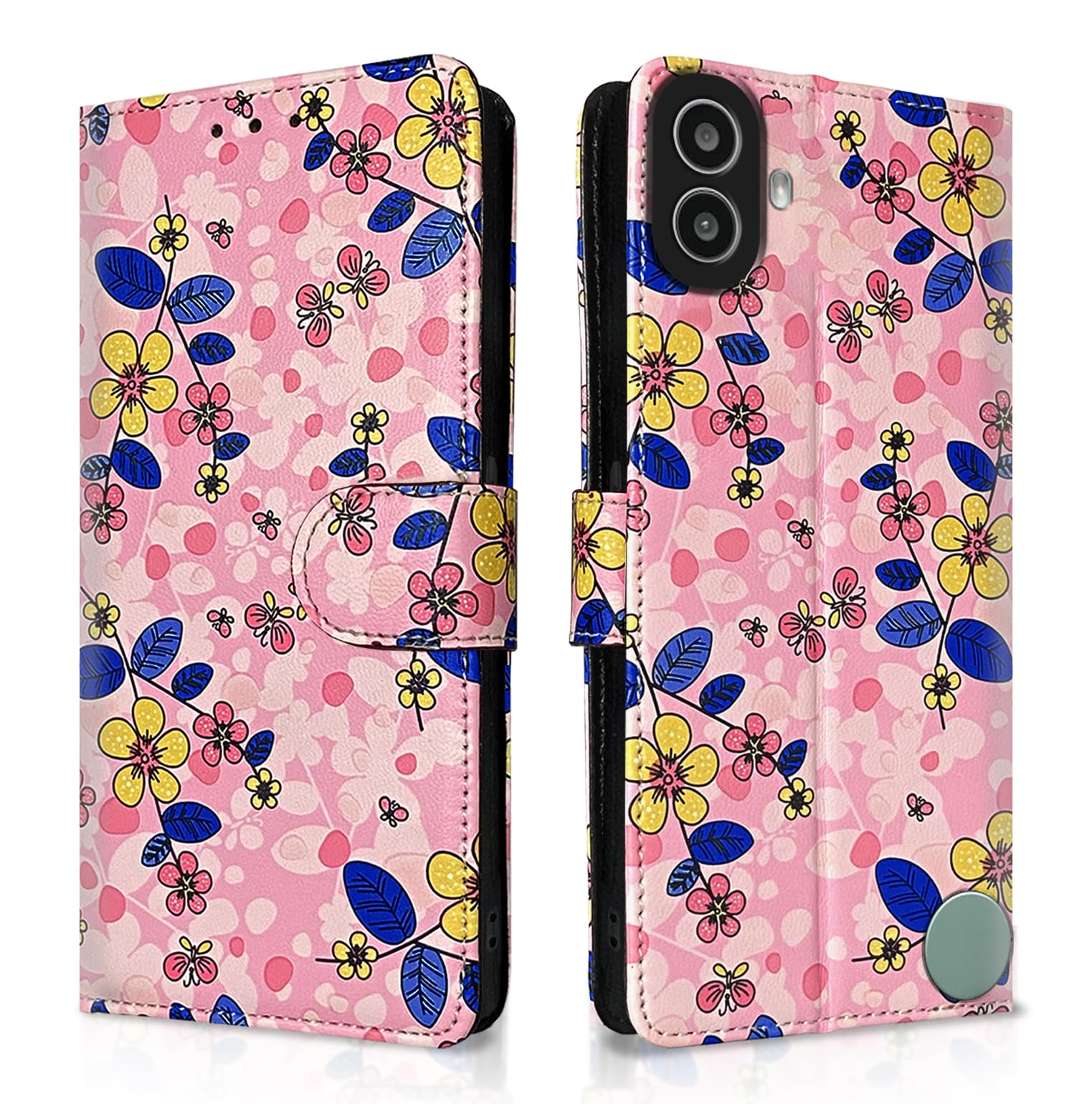 Pikkme CMF Phone 1 Wallet pink flower mobile flip cover