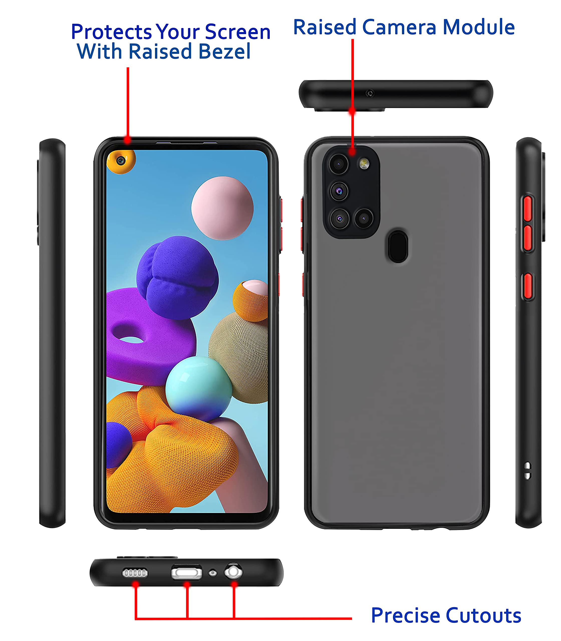 Samsung A21s mobile back cover in black by Pikkme – photo 3