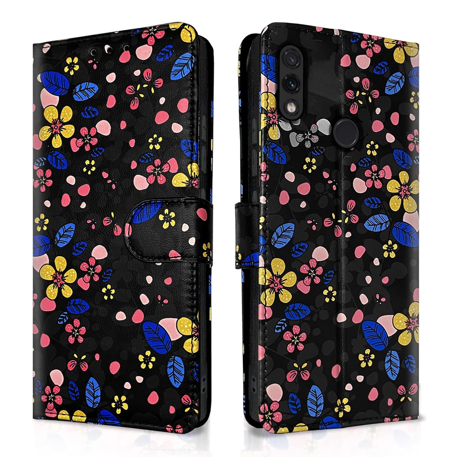 Redmi Note 7 / Note 7 Pro/Note 7s Flower Flip Cover -Black