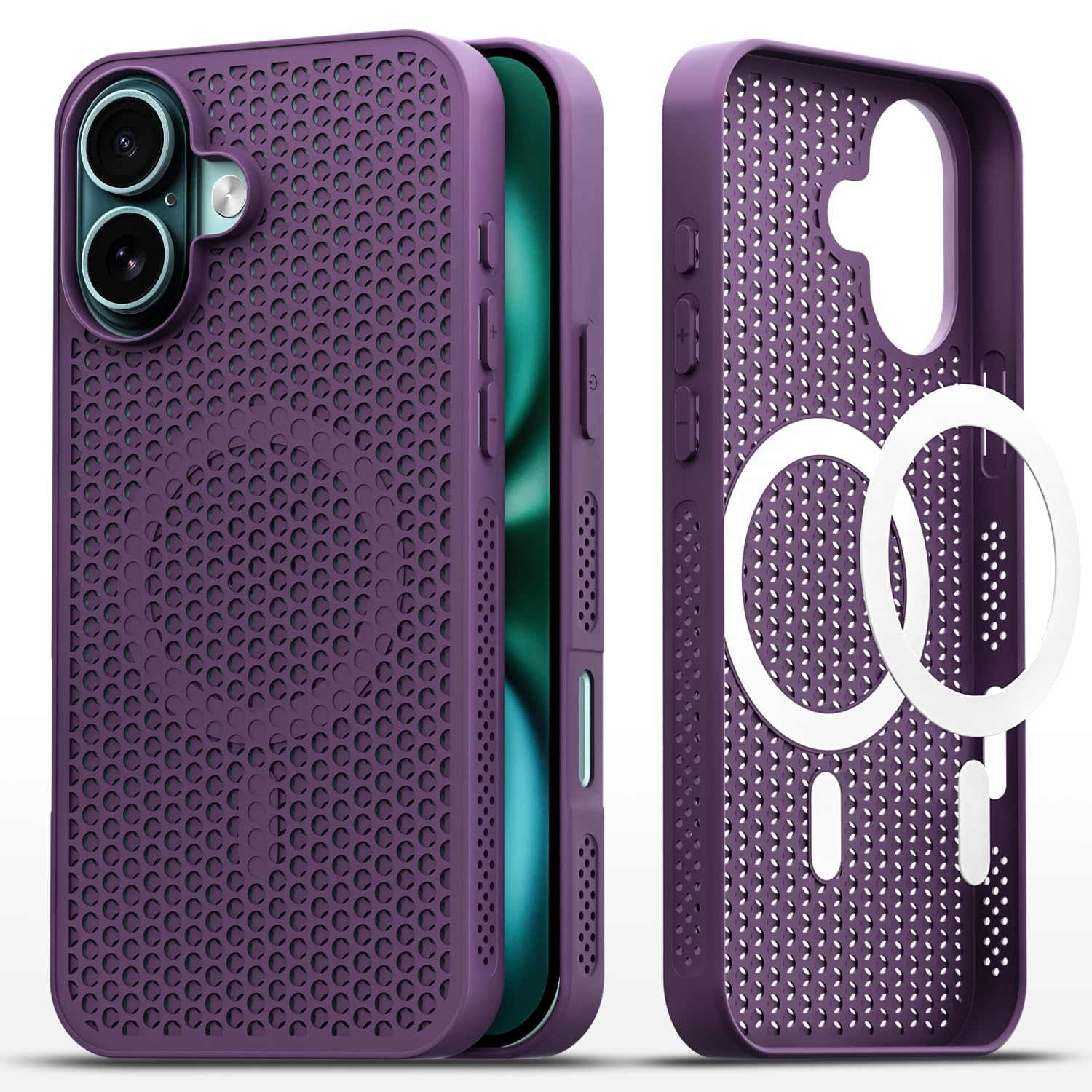 Pikkme purple MagSafe back cover for iPhone 16