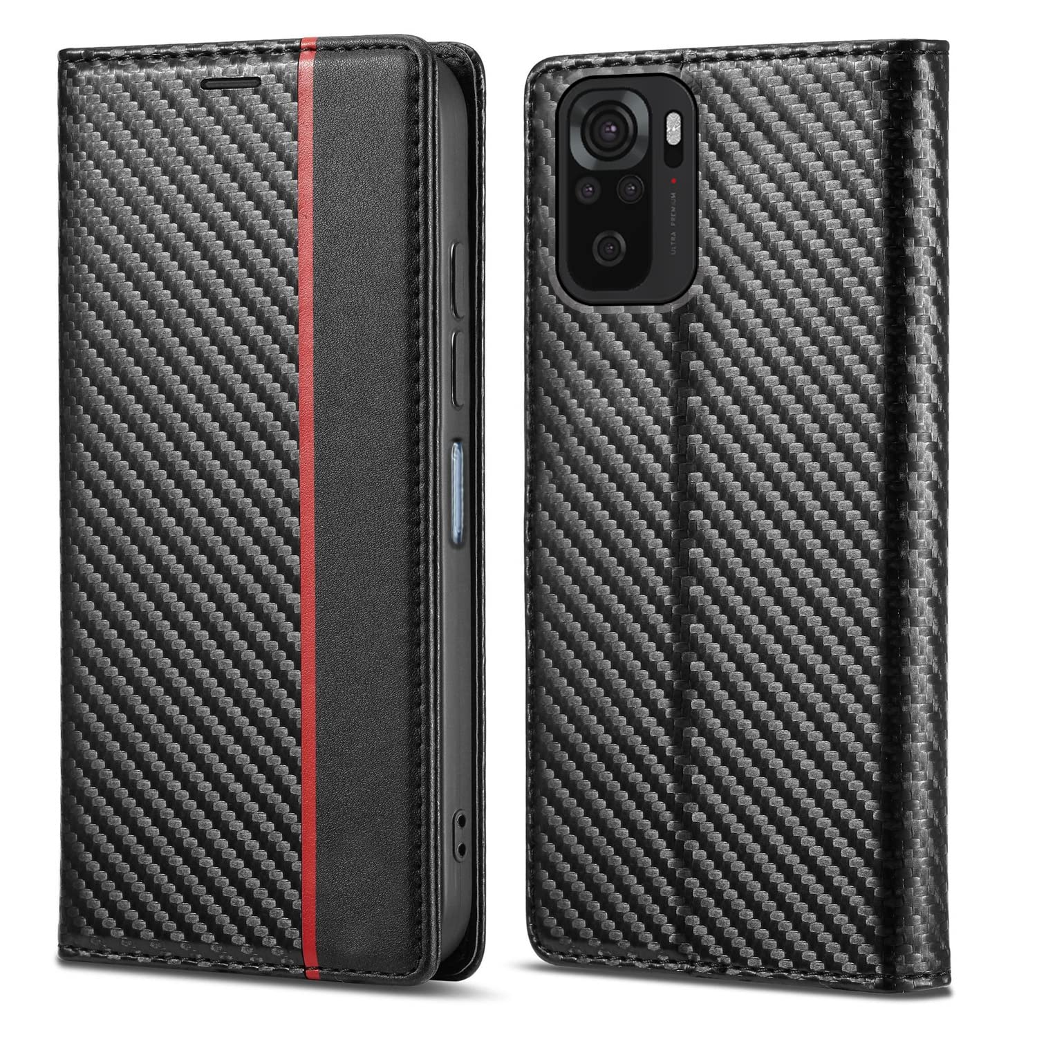 Pikkme Redmi Note 10/Note 10s black mobile flip cover