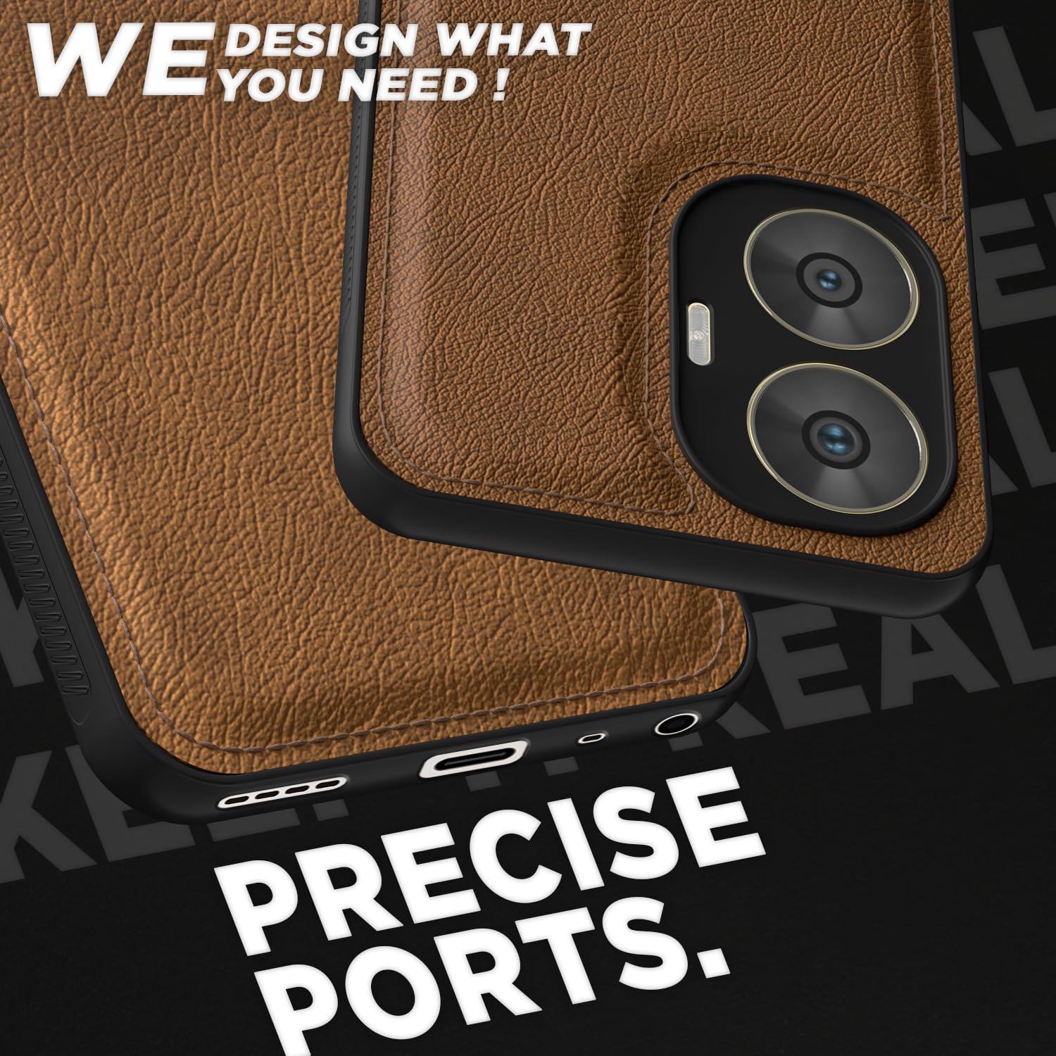 Brown Leather back cover for Realme C55/Narzo N55 – Pikkme – photo 3