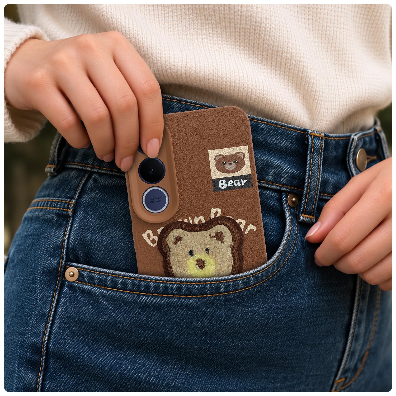 Vivo V70 FE 5G mobile cover in brown by Pikkme – photo 4