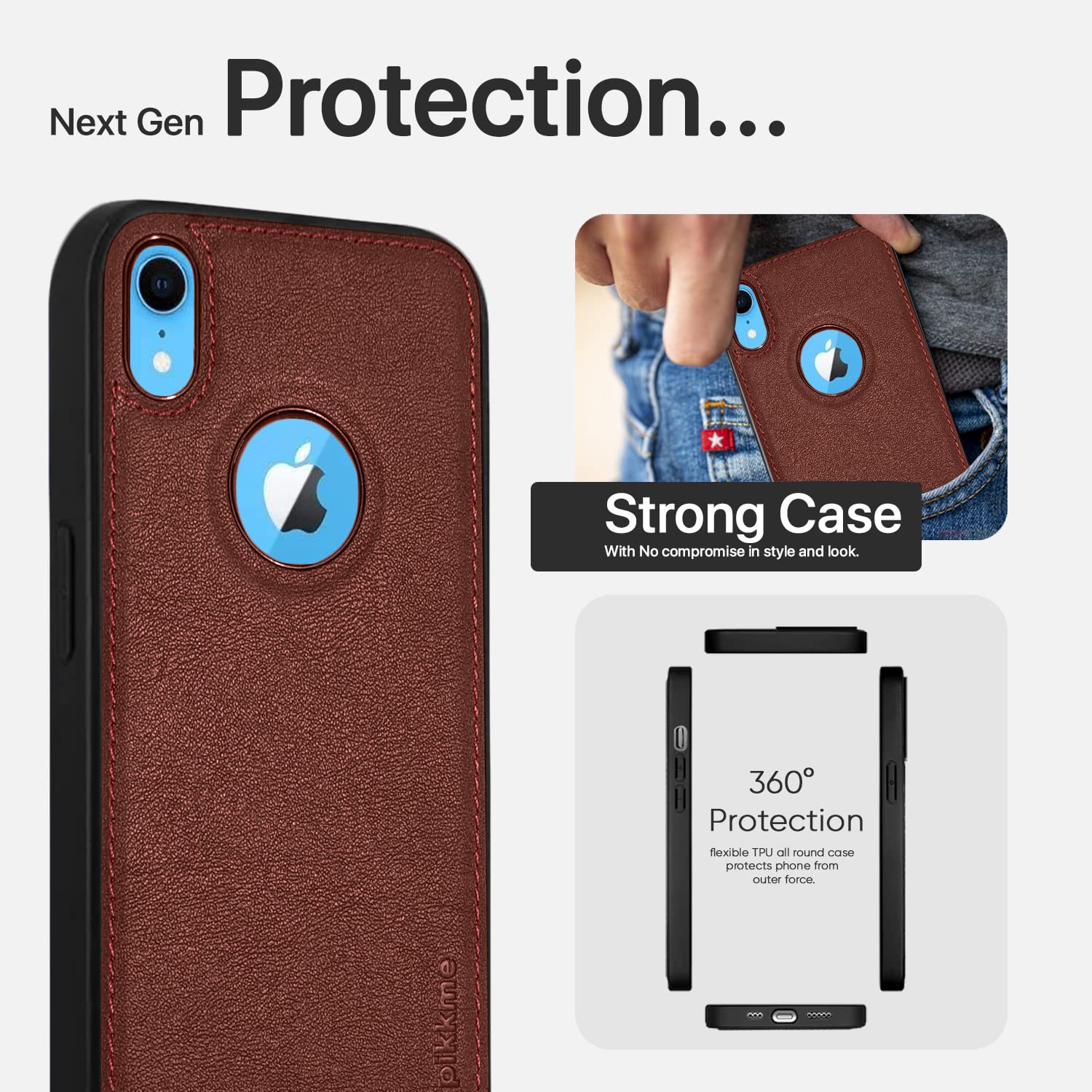 Pikkme iPhone XR Leather brown phone cover – photo 6