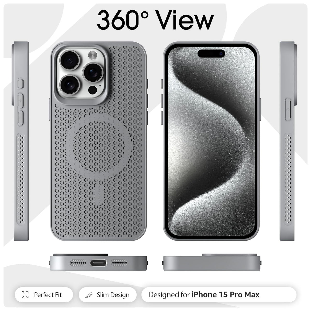 Pikkme iPhone 15 Pro Max grey phone cover – photo 3