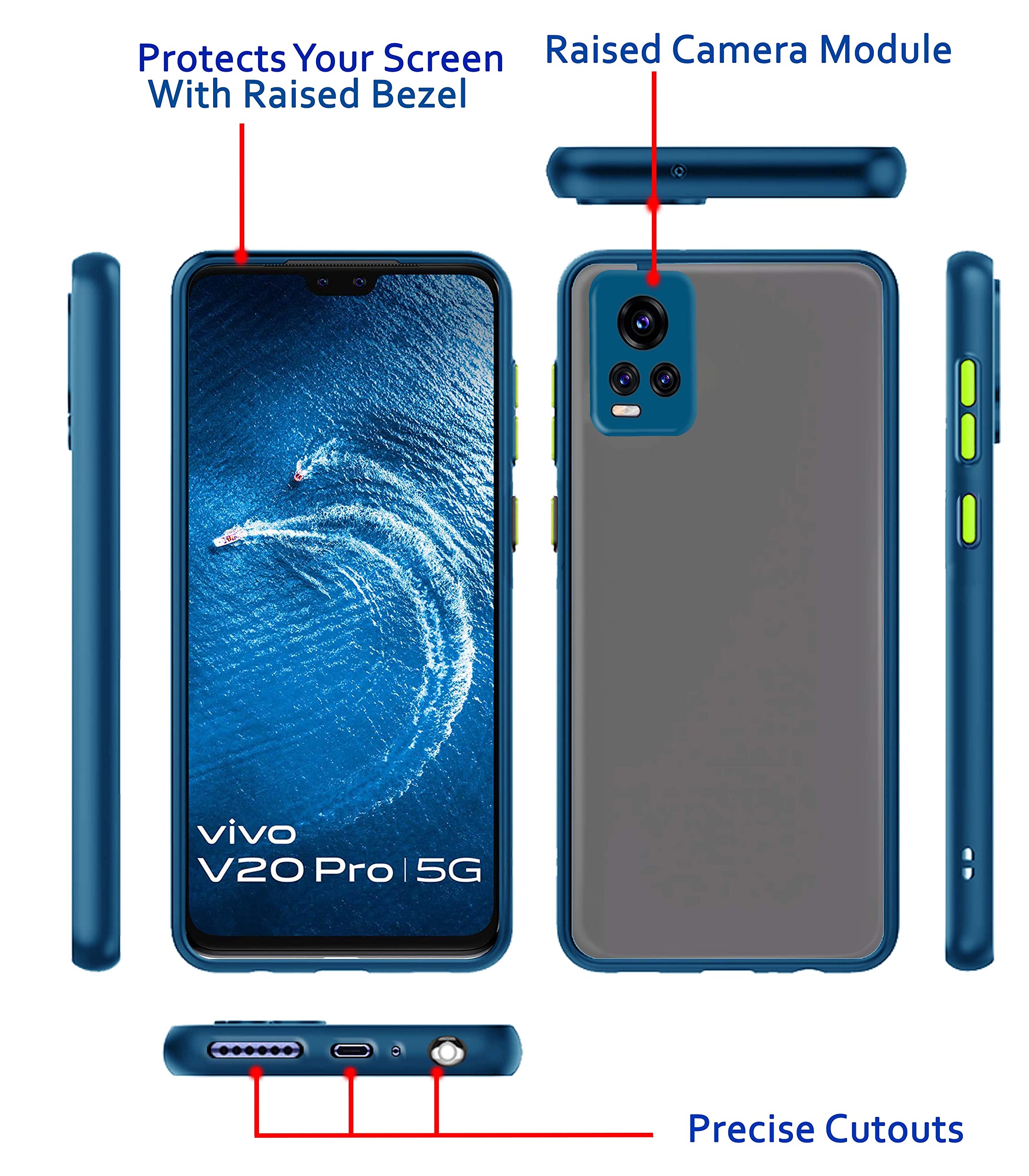 Pikkme Vivo V20 Pro Hybrid blue mobile back cover – photo 3
