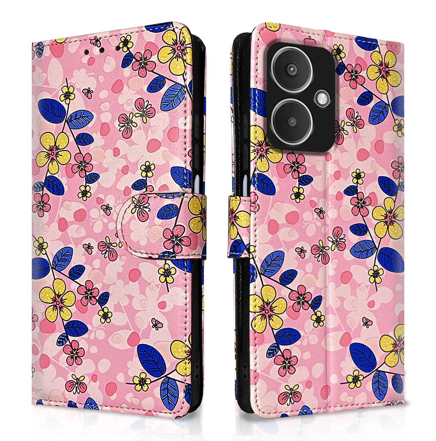 Pink flower mobile flip cover for Redmi 13C 5G – Pikkme