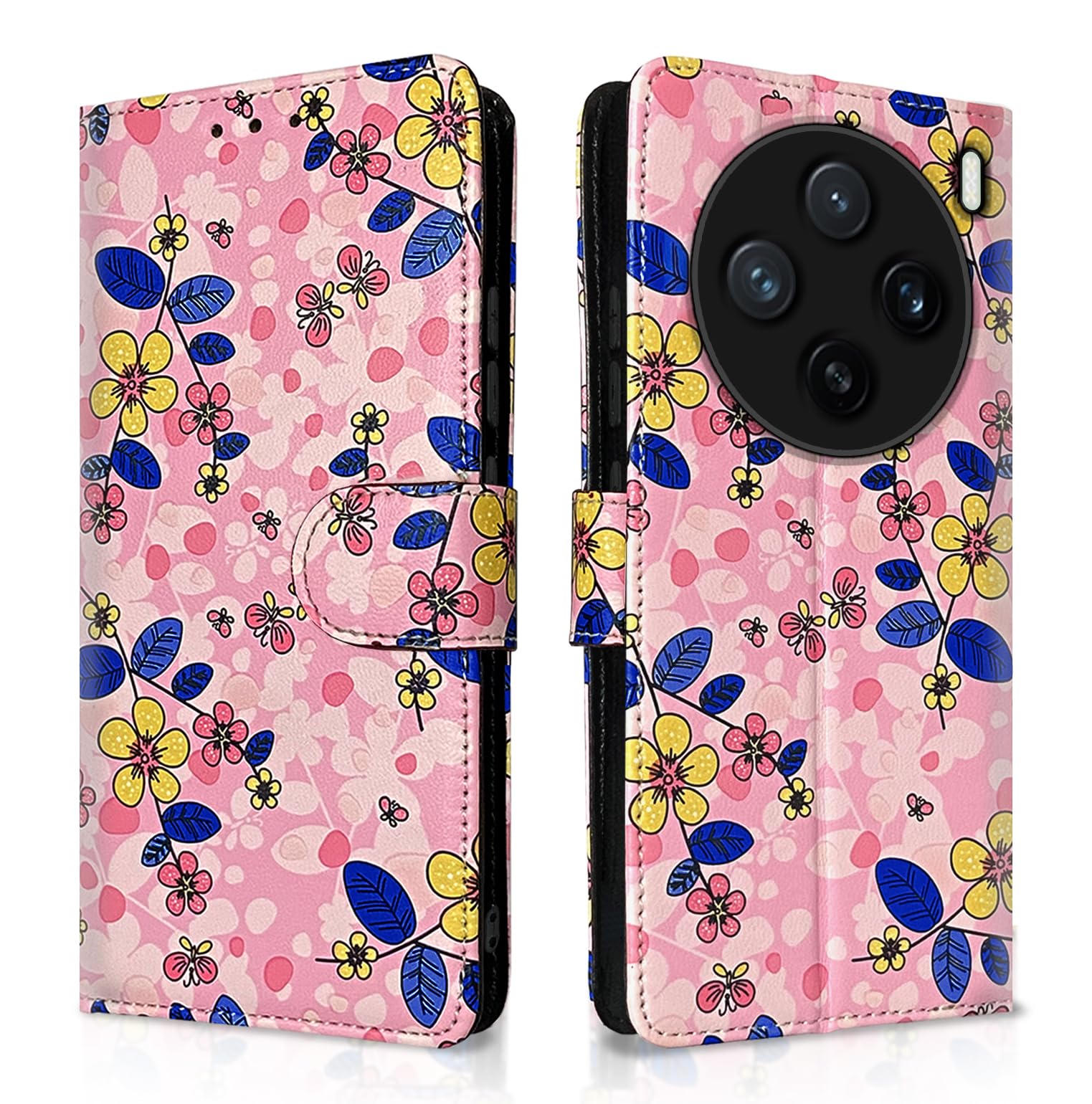 Pikkme pink flower Wallet flip case for Vivo X200 5G