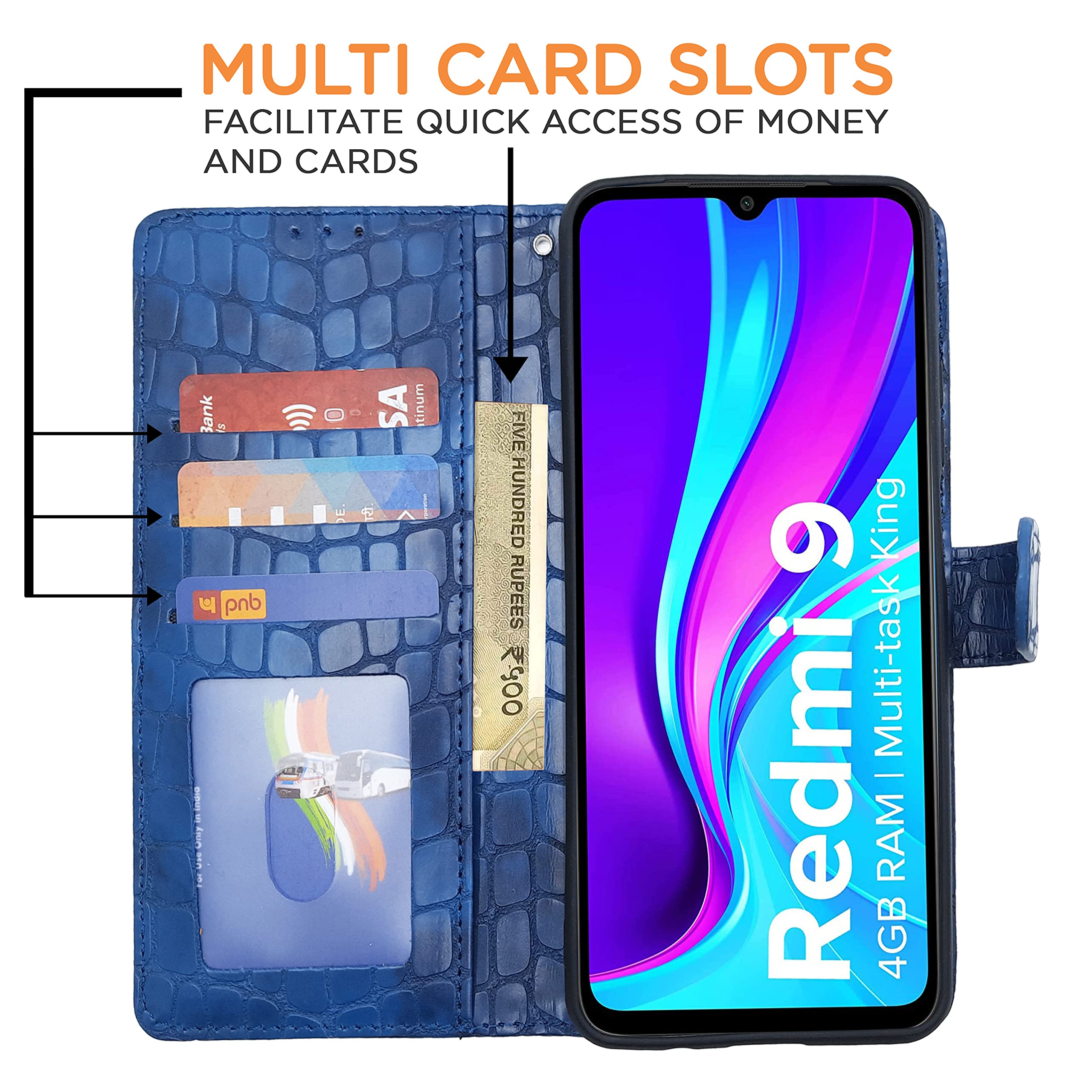 Pikkme Redmi 10A/9/9C, Poco C31, Redmi 9/9C blue mobile flip cover – photo 2