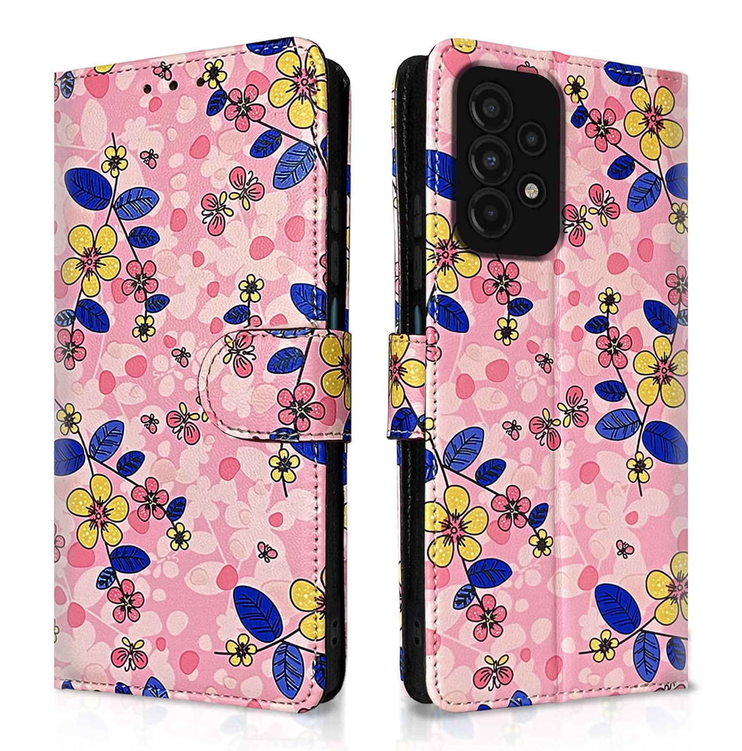Pikkme pink flower Wallet flip case for Samsung A23/A23 5G