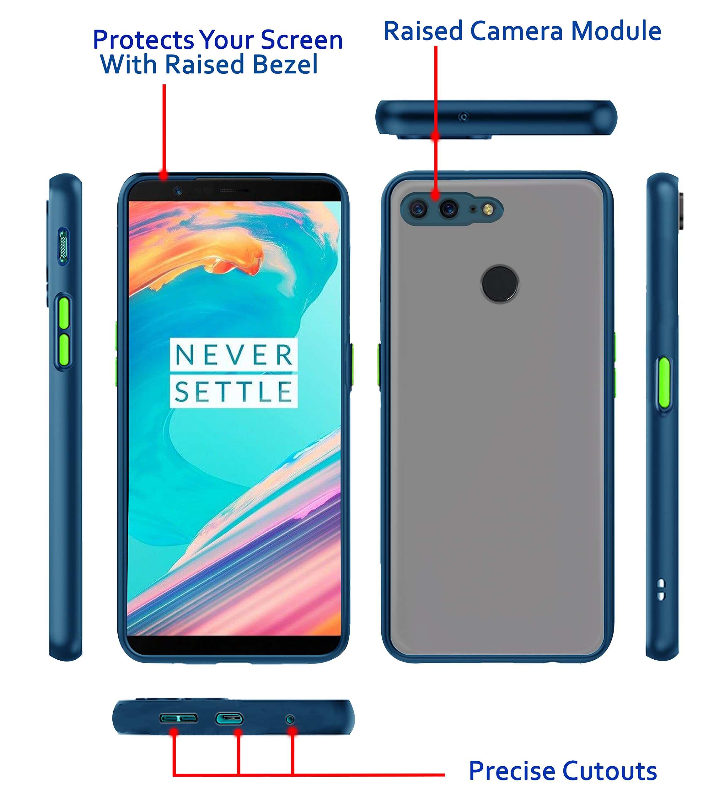 Pikkme OnePlus 5T Matte blue back cover – photo 3