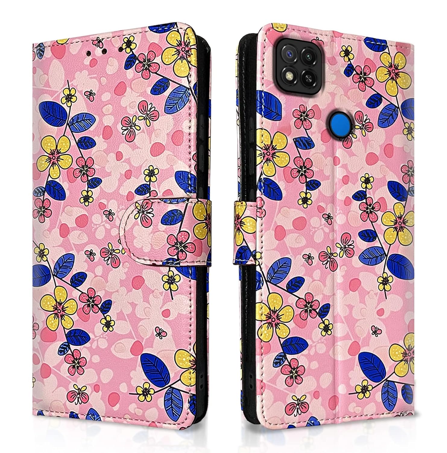 Mi Redmi 10A / 10A Sport/Redmi 9 / Redmi 9 Activ / 9C / Poco C31 Flower Flip Cover -Pink)