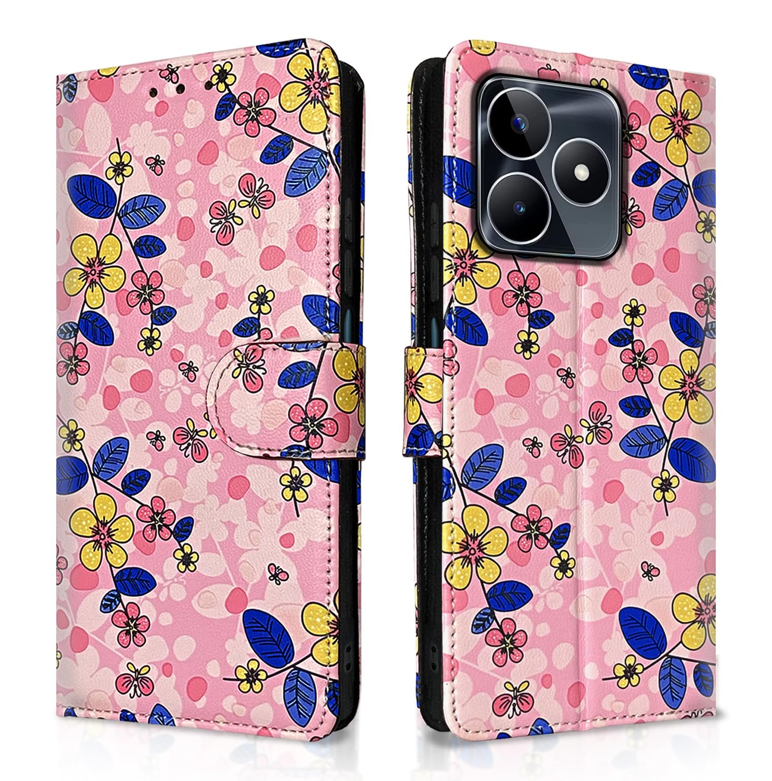 Pikkme pink flower flip case for Realme Narzo N53