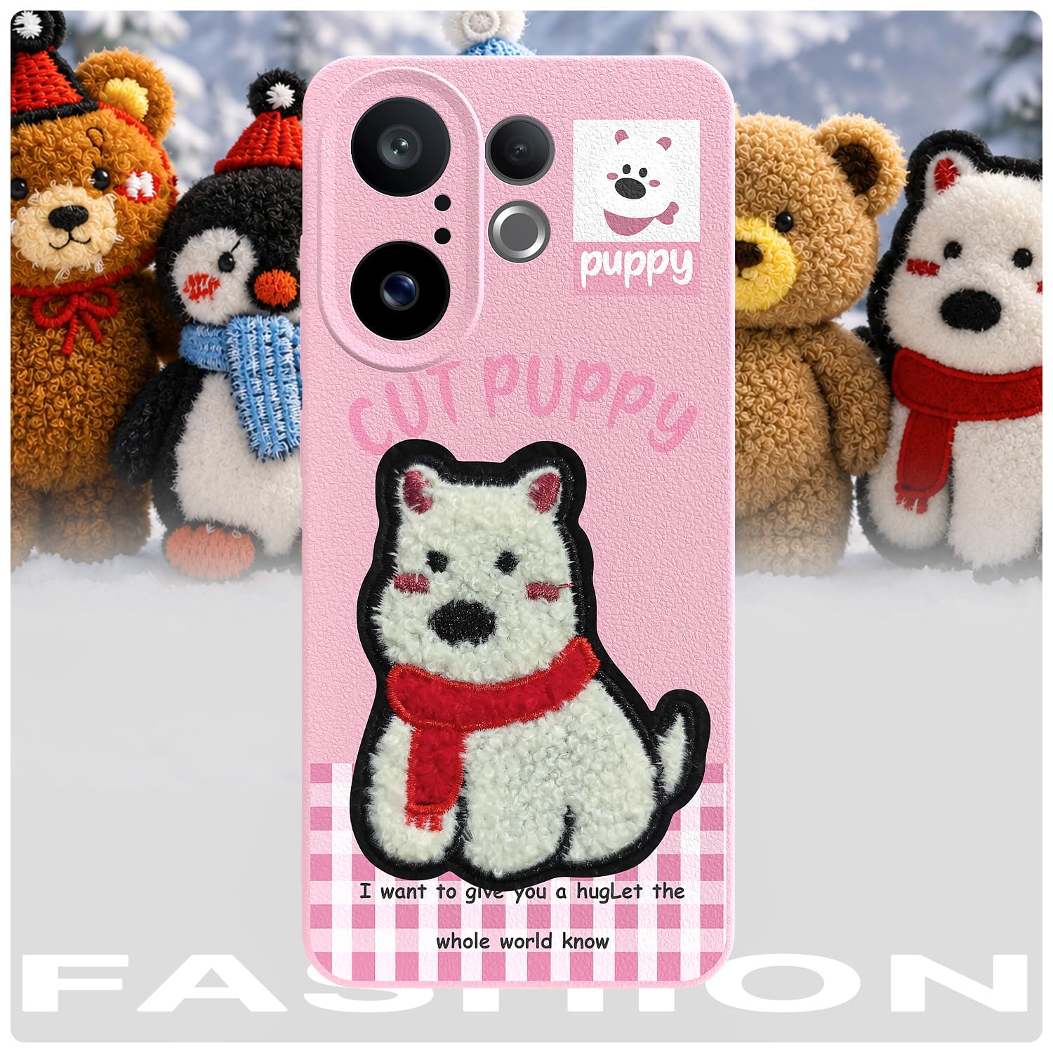 Pikkme pink Plush Patch mobile back cover for Vivo X200 FE 5G – photo 7