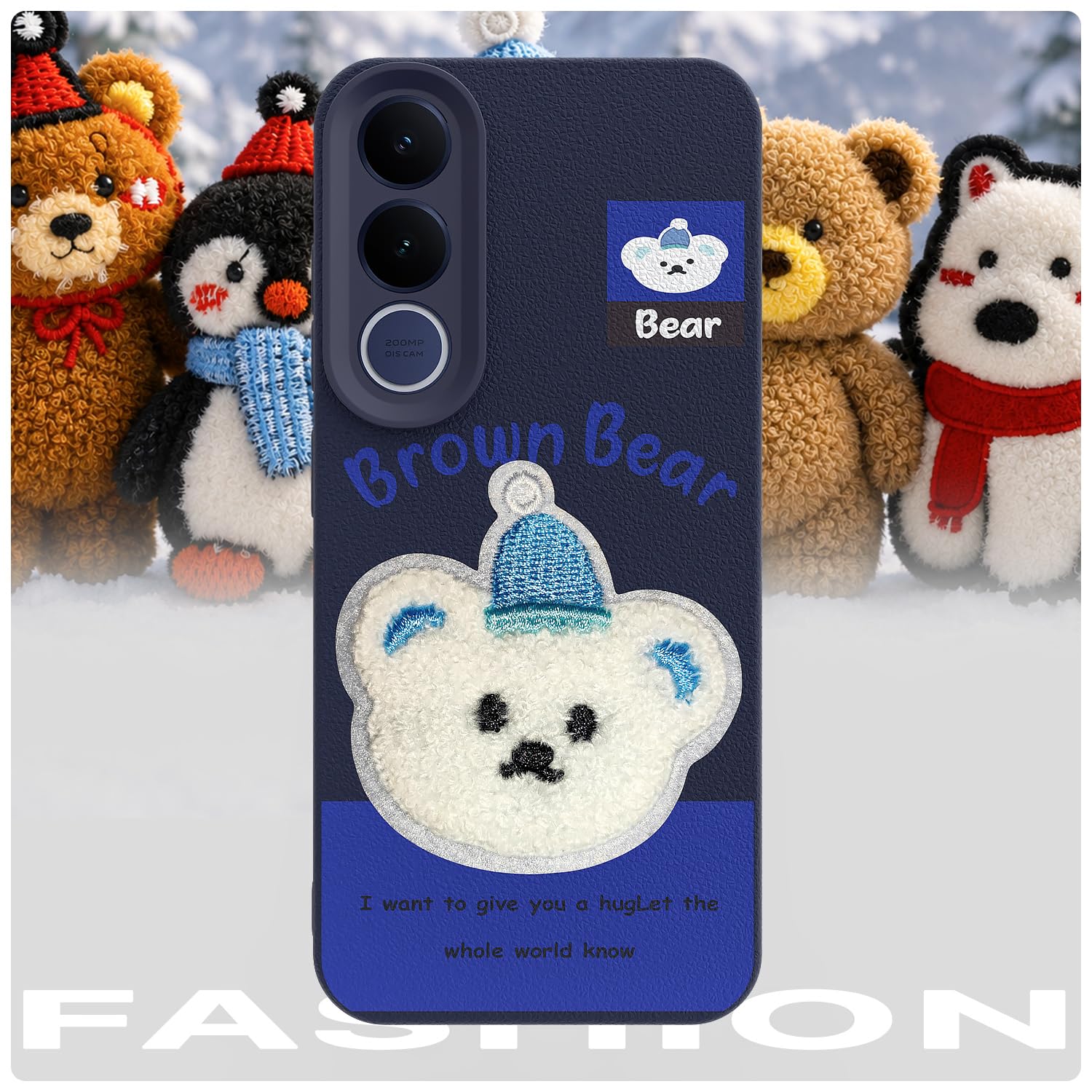 Pikkme Vivo V70 FE 5G Plush Patch blue mobile cover – photo 7