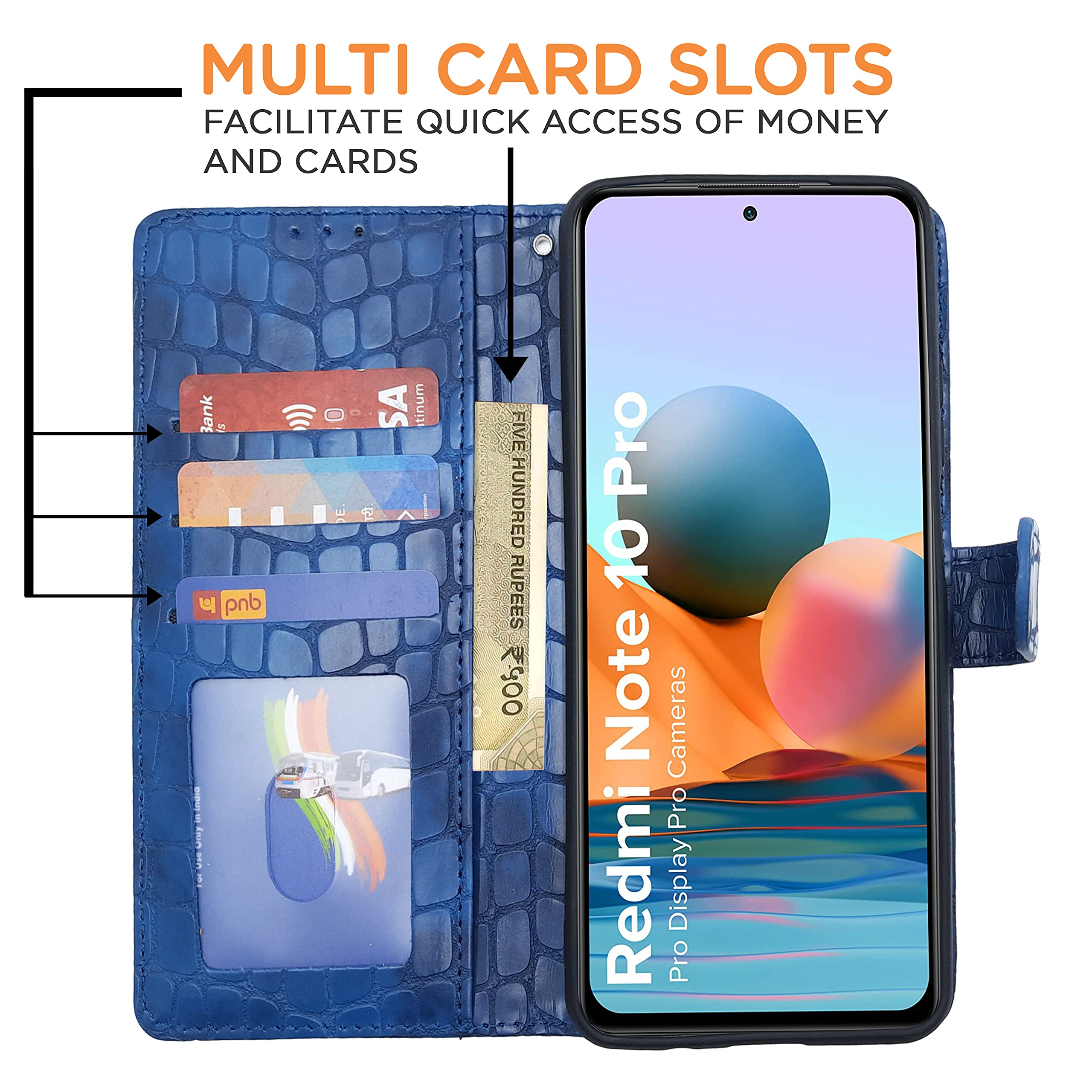 Blue Wallet flip case for Redmi Note 10 Pro/Note 10 Pro Max – Pikkme – photo 4