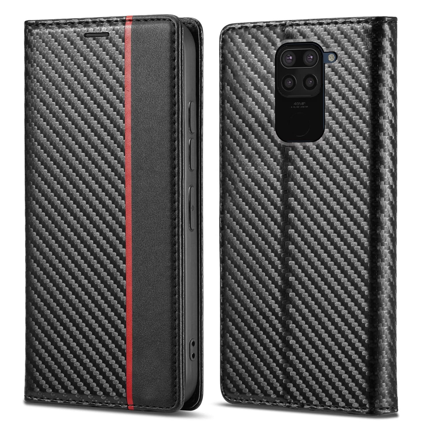 Pikkme black mobile flip cover for Redmi Note 9