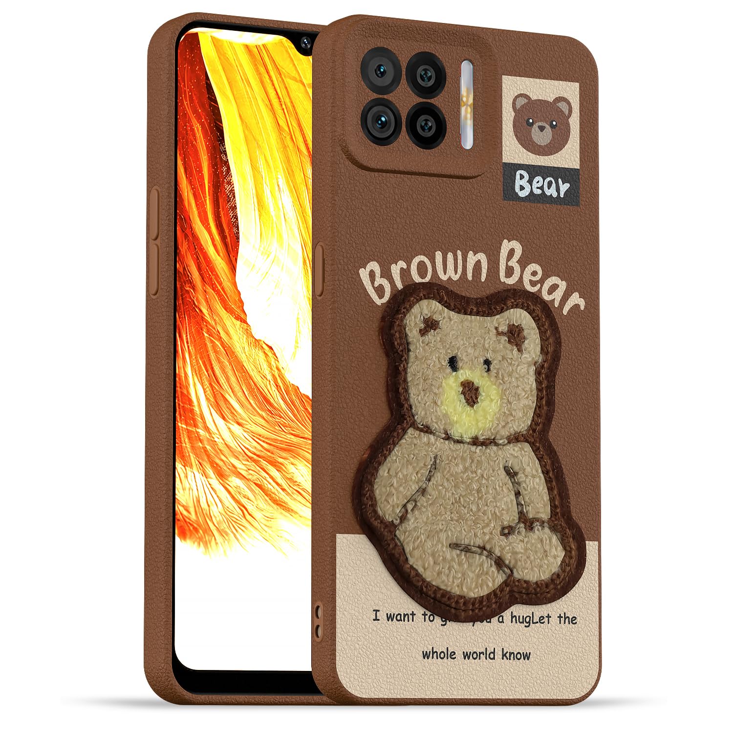 Pikkme brown mobile cover for Oppo F17