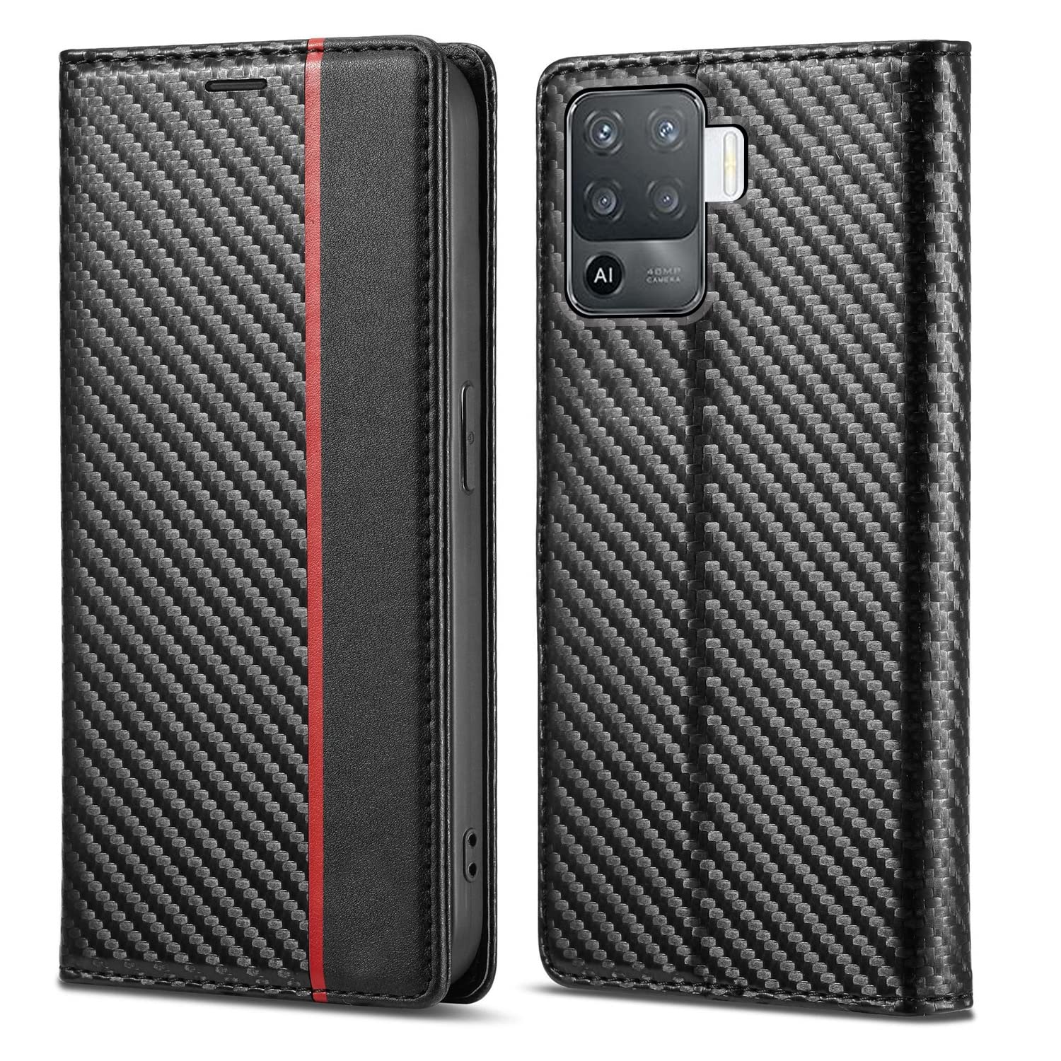 Black Wallet flip cover for Oppo F19 Pro – Pikkme