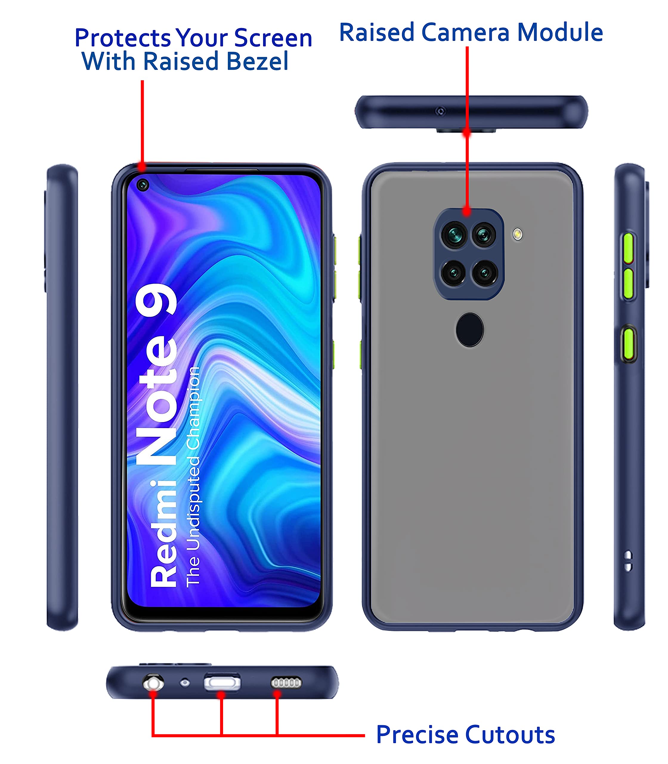 Pikkme blue Matte mobile cover for Redmi Note 9 – photo 3